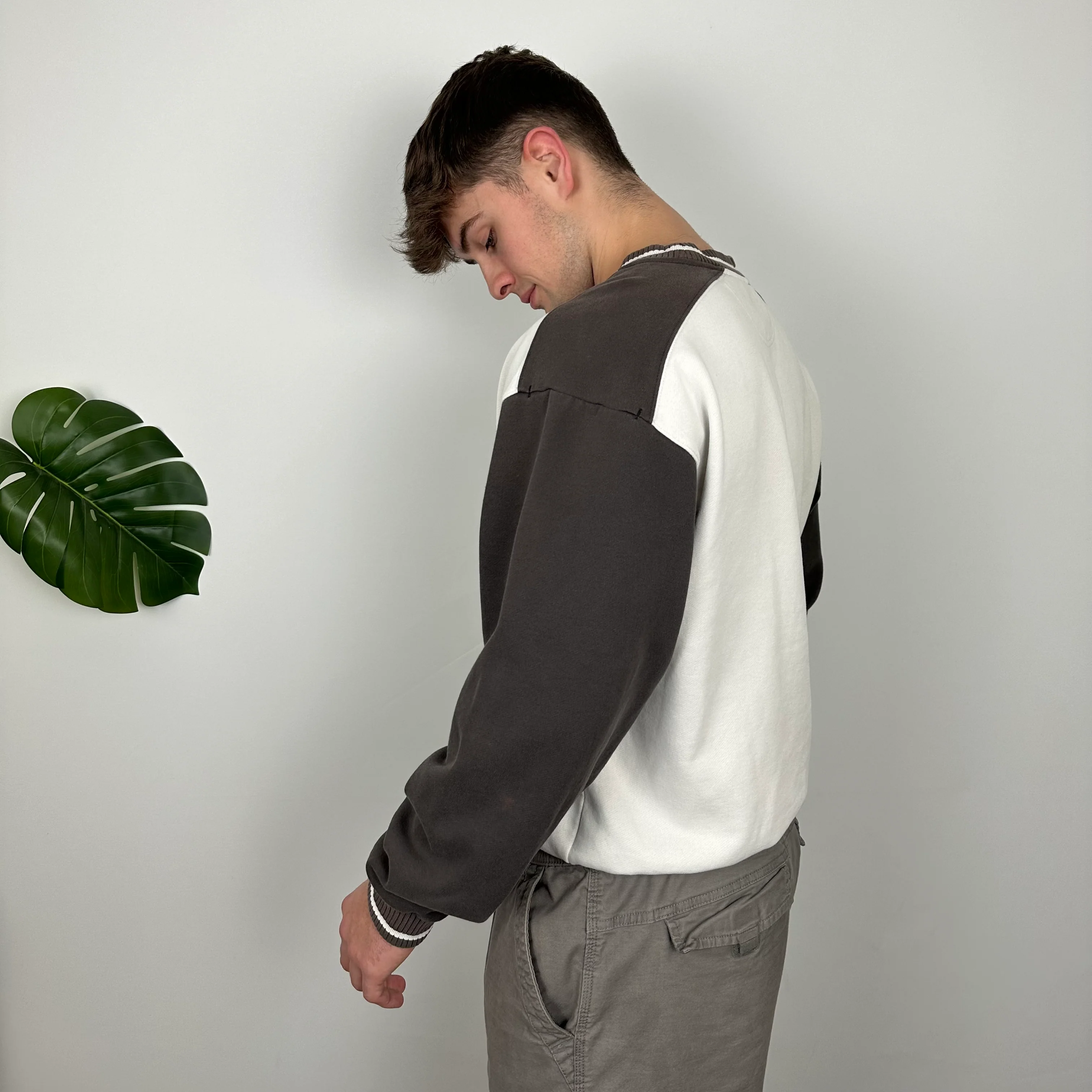 Nike Cream Embroidered Spell Out Sweatshirt (M) - Image 8