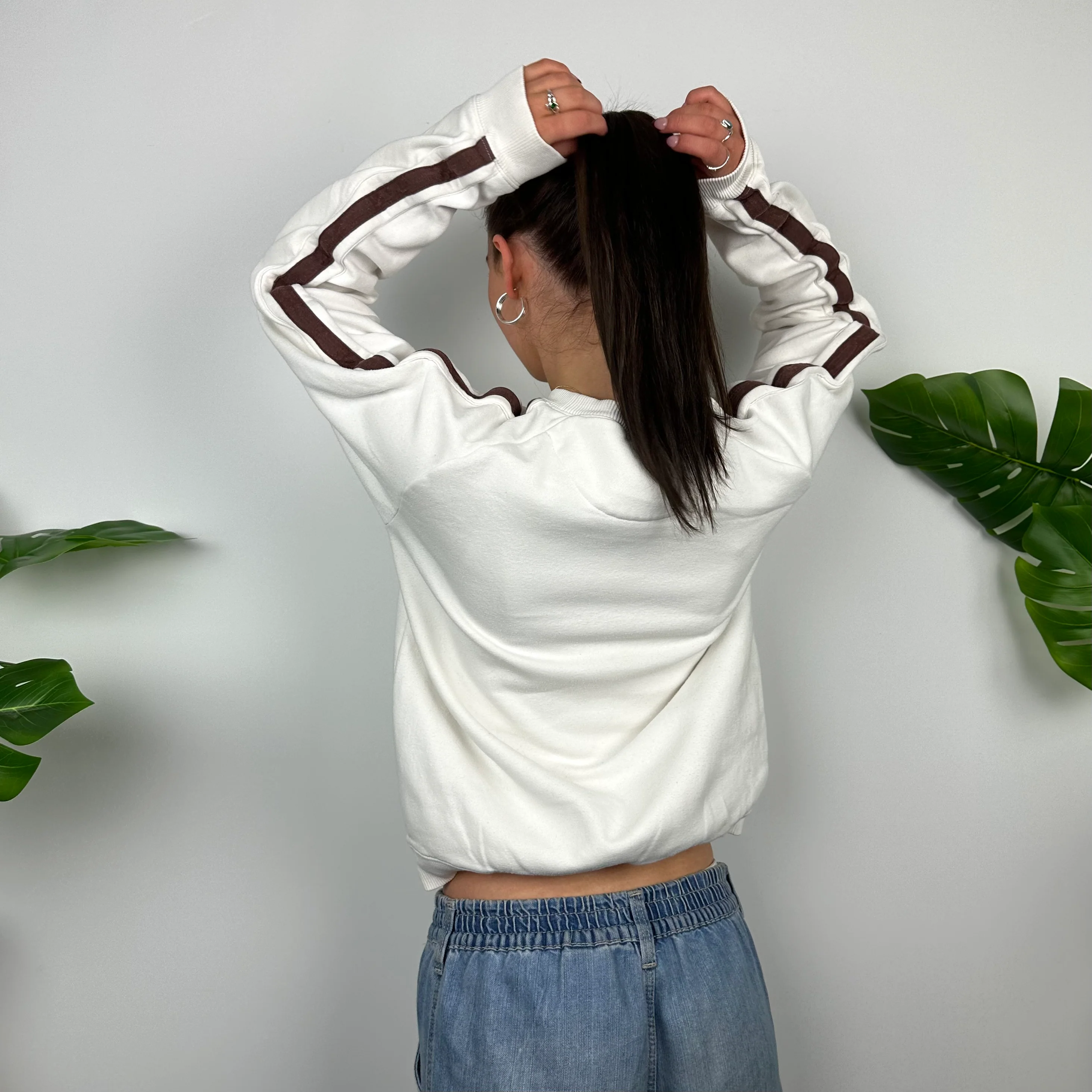 Nike White Embroidered Spell Out Sweatshirt (S) - Image 5