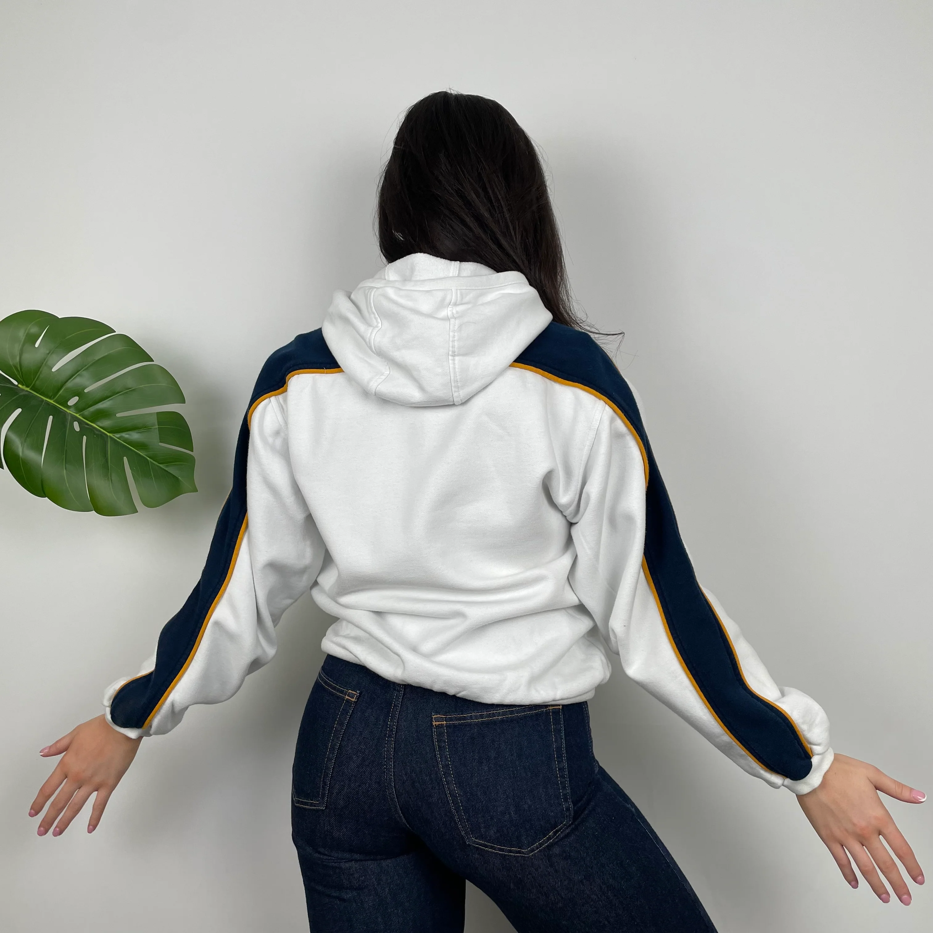 Nike White Embroidered Swoosh Hoodie (XS) - Image 7
