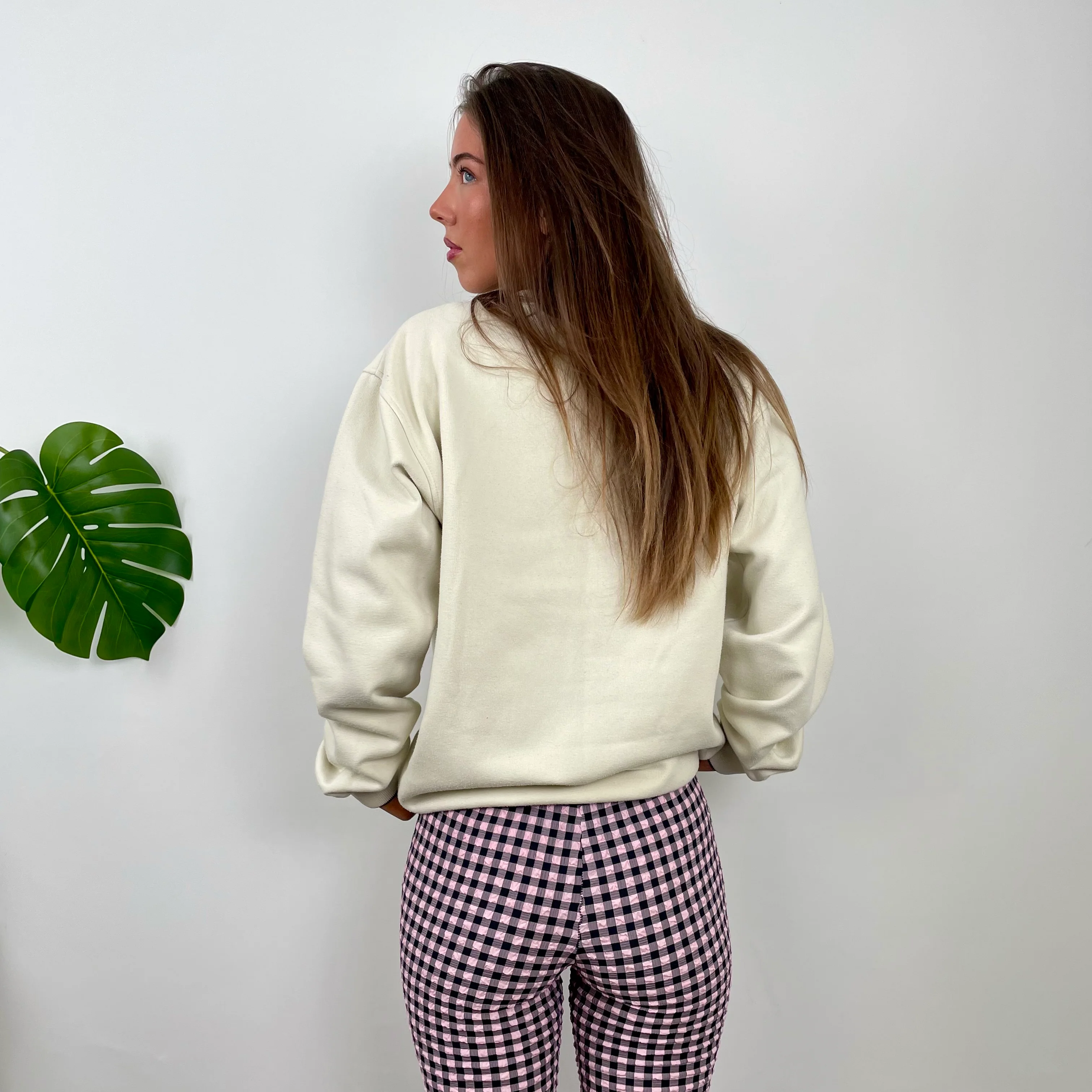 Nike White Embroidered Swoosh Sweatshirt (L) - Image 7