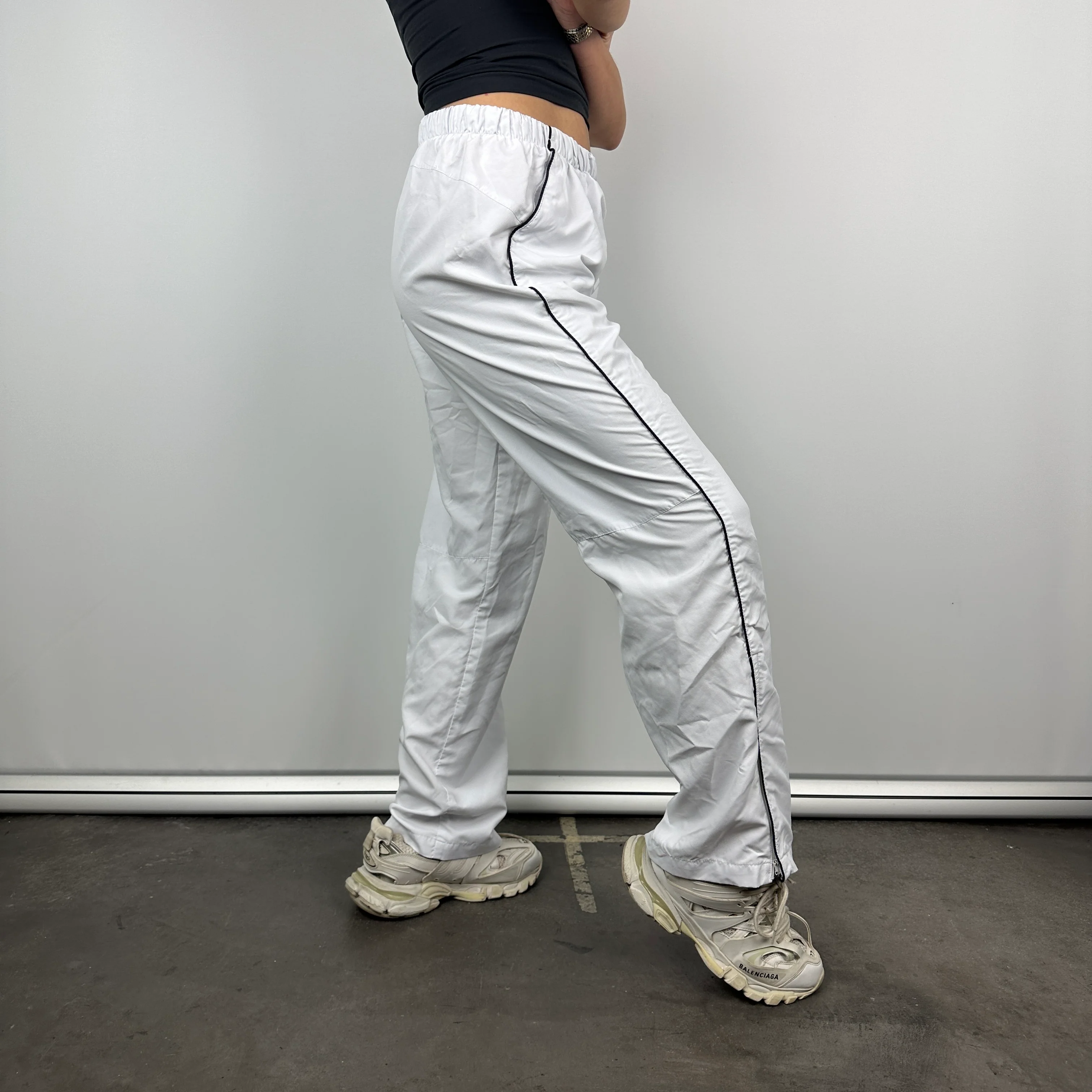 Nike White Embroidered Swoosh Track Pants (L) - Image 3