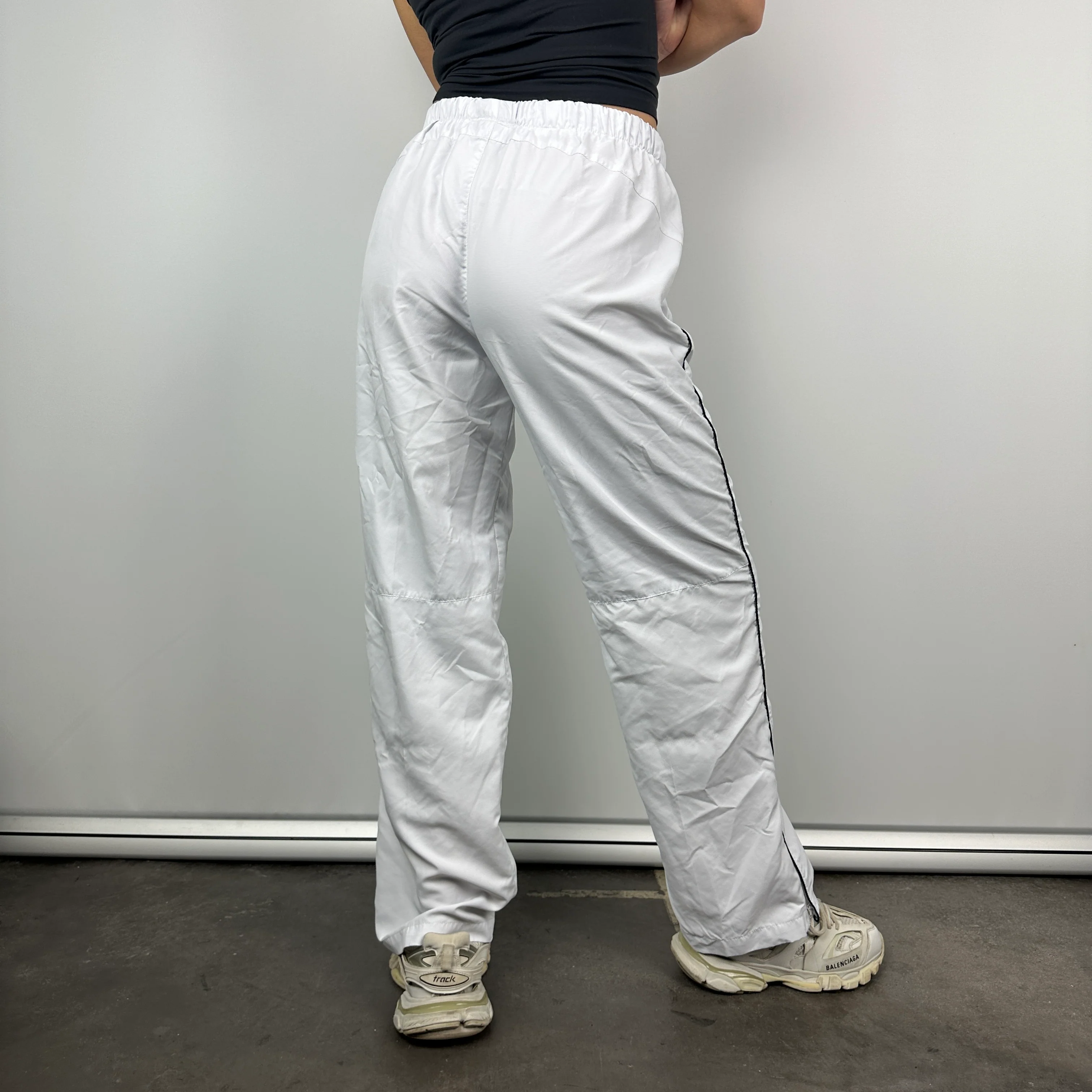 Nike White Embroidered Swoosh Track Pants (L) - Image 6