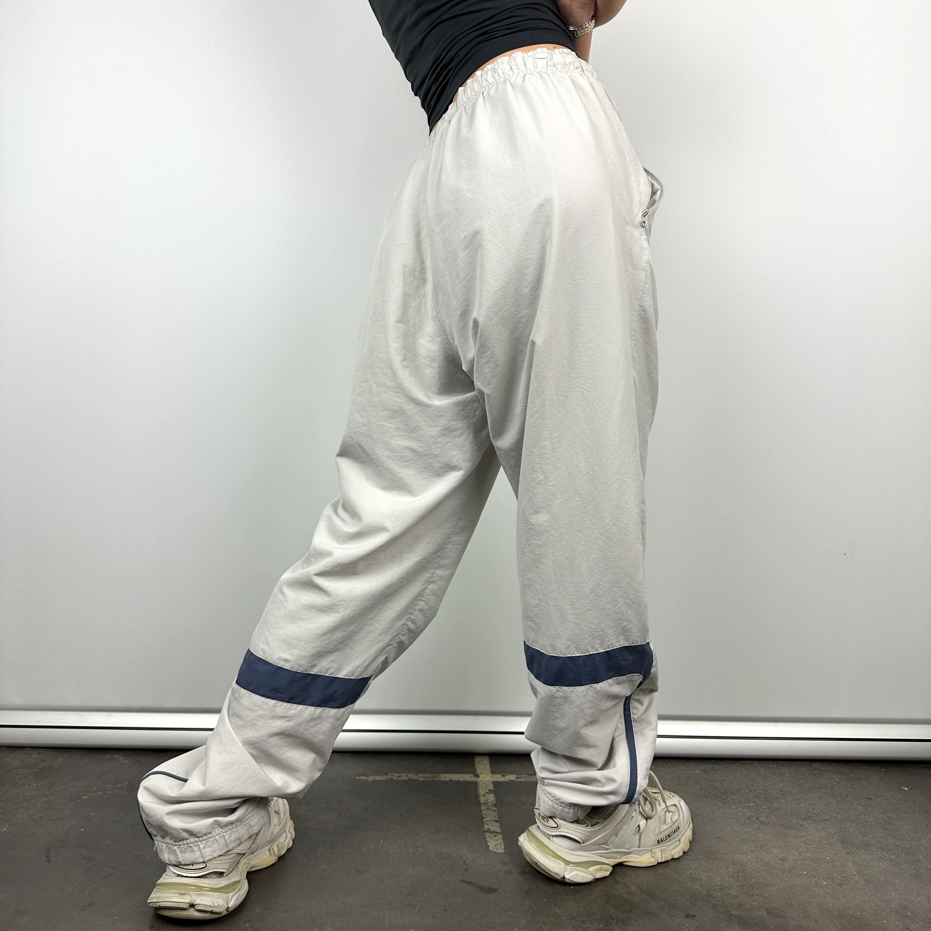 Nike White Embroidered Swoosh Track Pants (XL) - Image 3