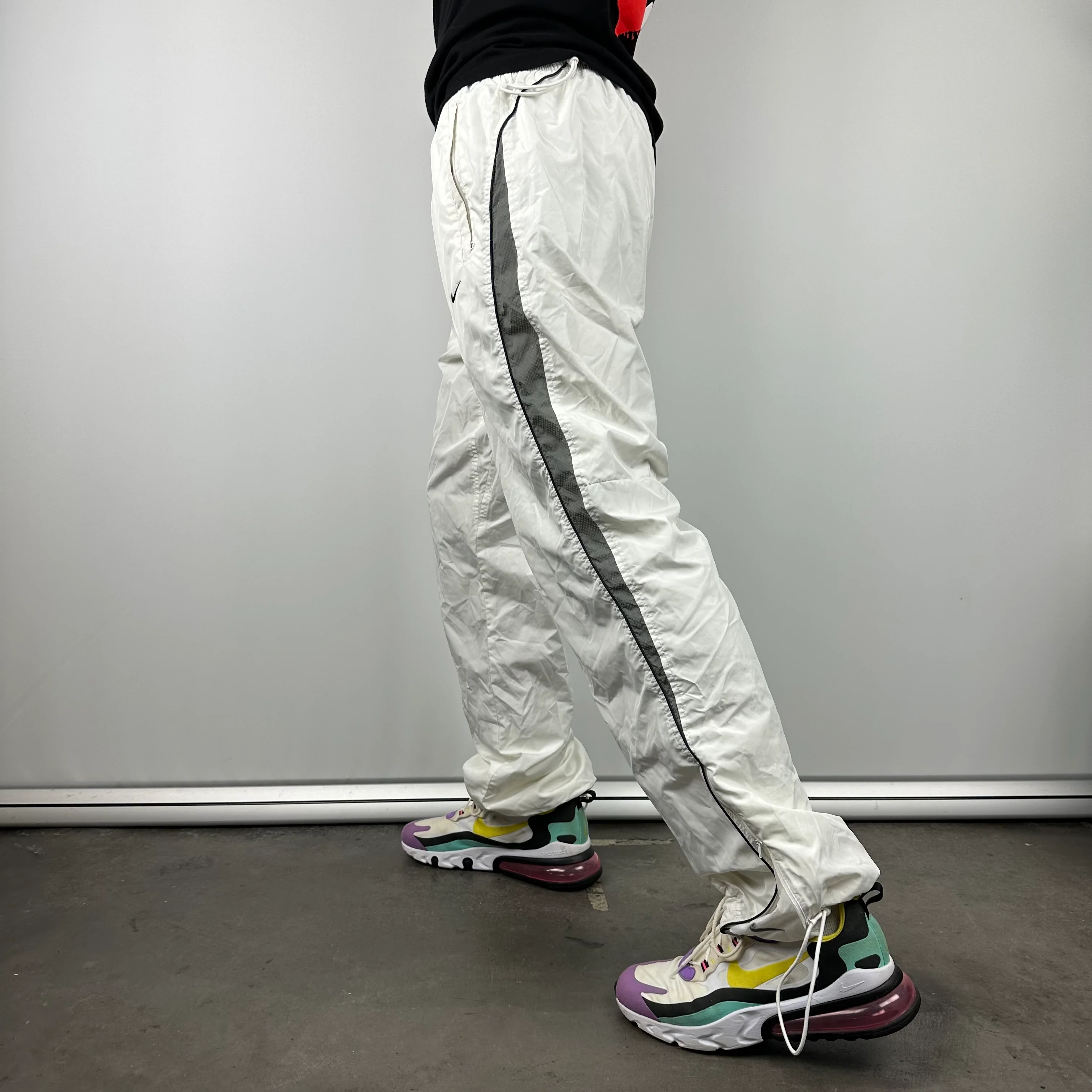 Nike White Embroidered Swoosh Track Pants (XL) - Image 6