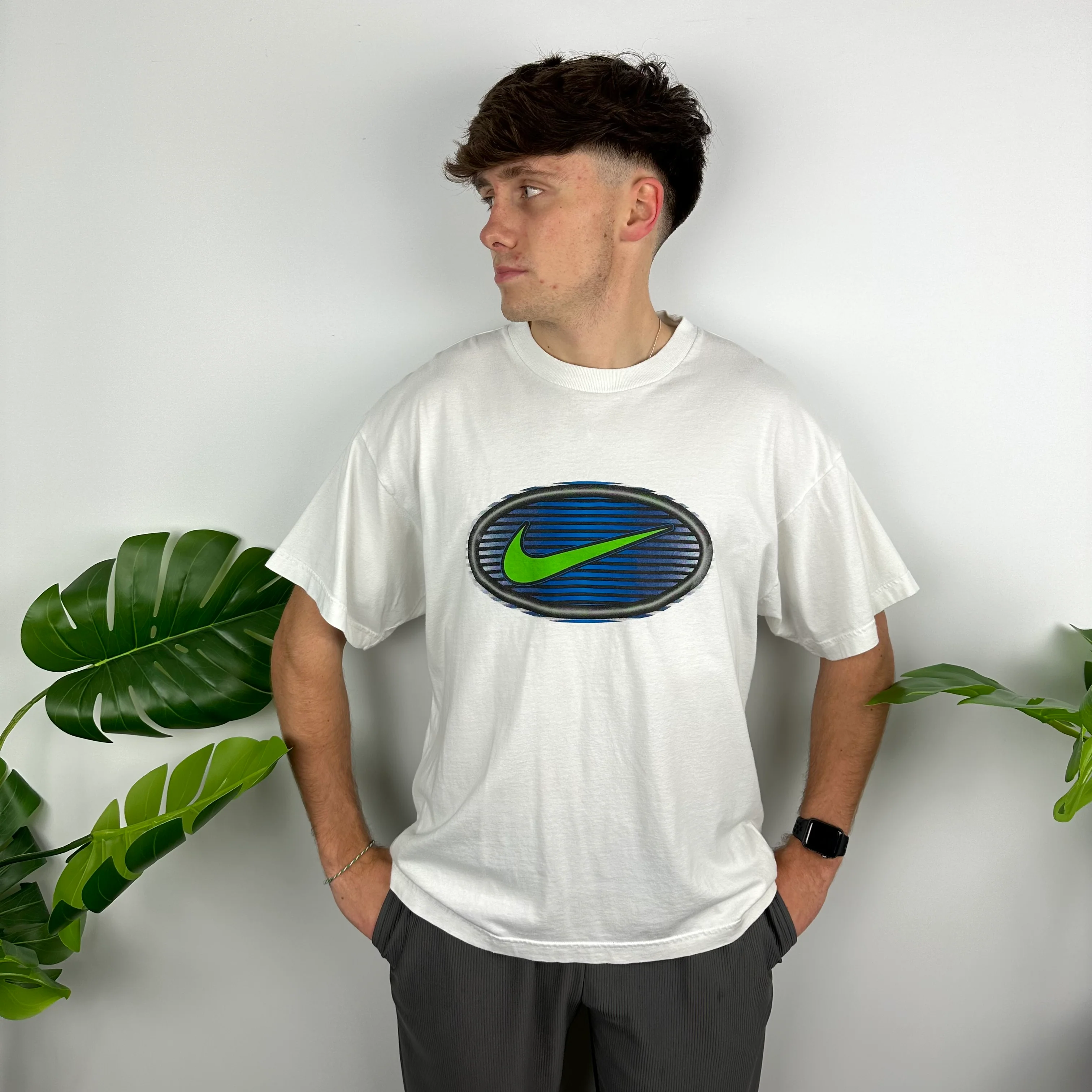 Nike White Swoosh T Shirt (L) - Image 3