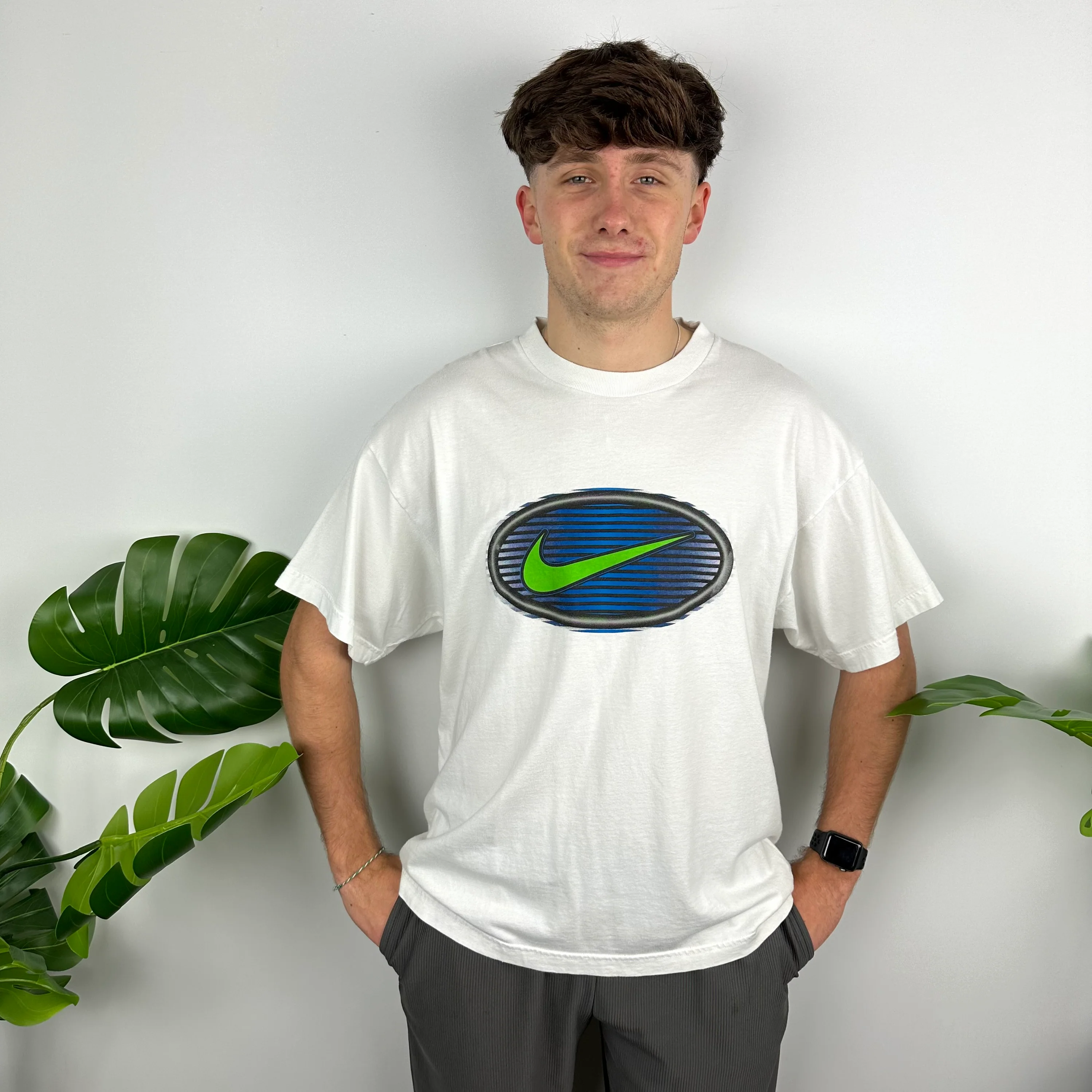Nike White Swoosh T Shirt (L) - Image 5