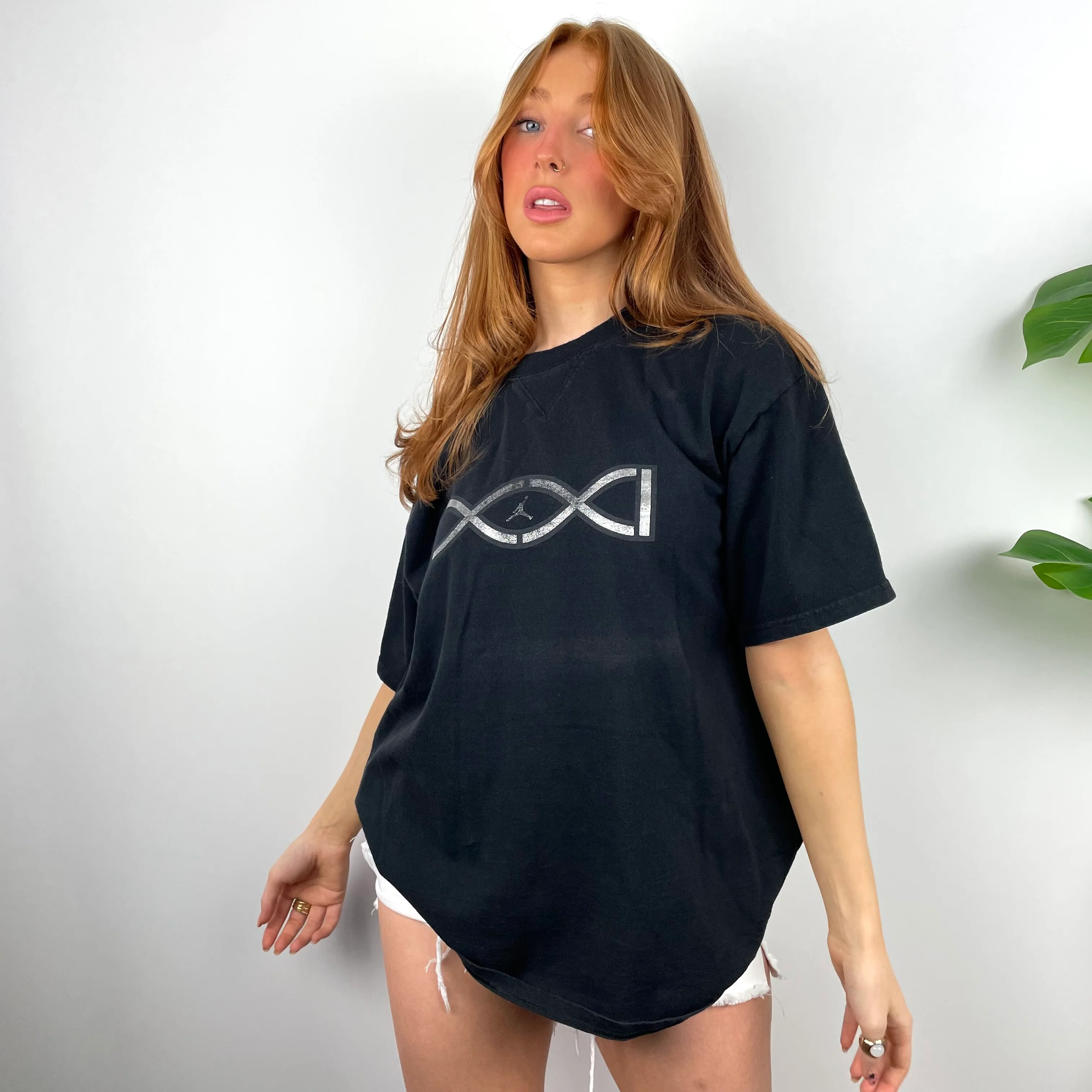 Nike x Air Jordan RARE Ultra Black Spell Out T Shirt (M) - Image 4