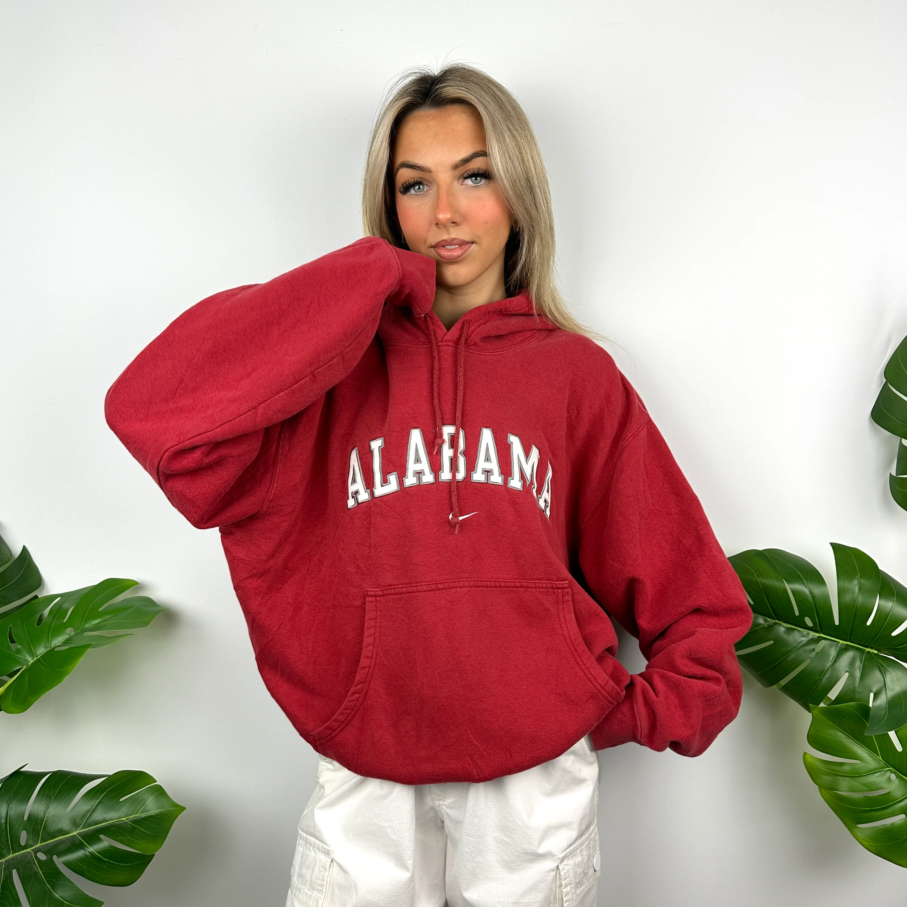 Nike x Alabama Red Embroidered Spell Out Hoodie (L) - Image 3