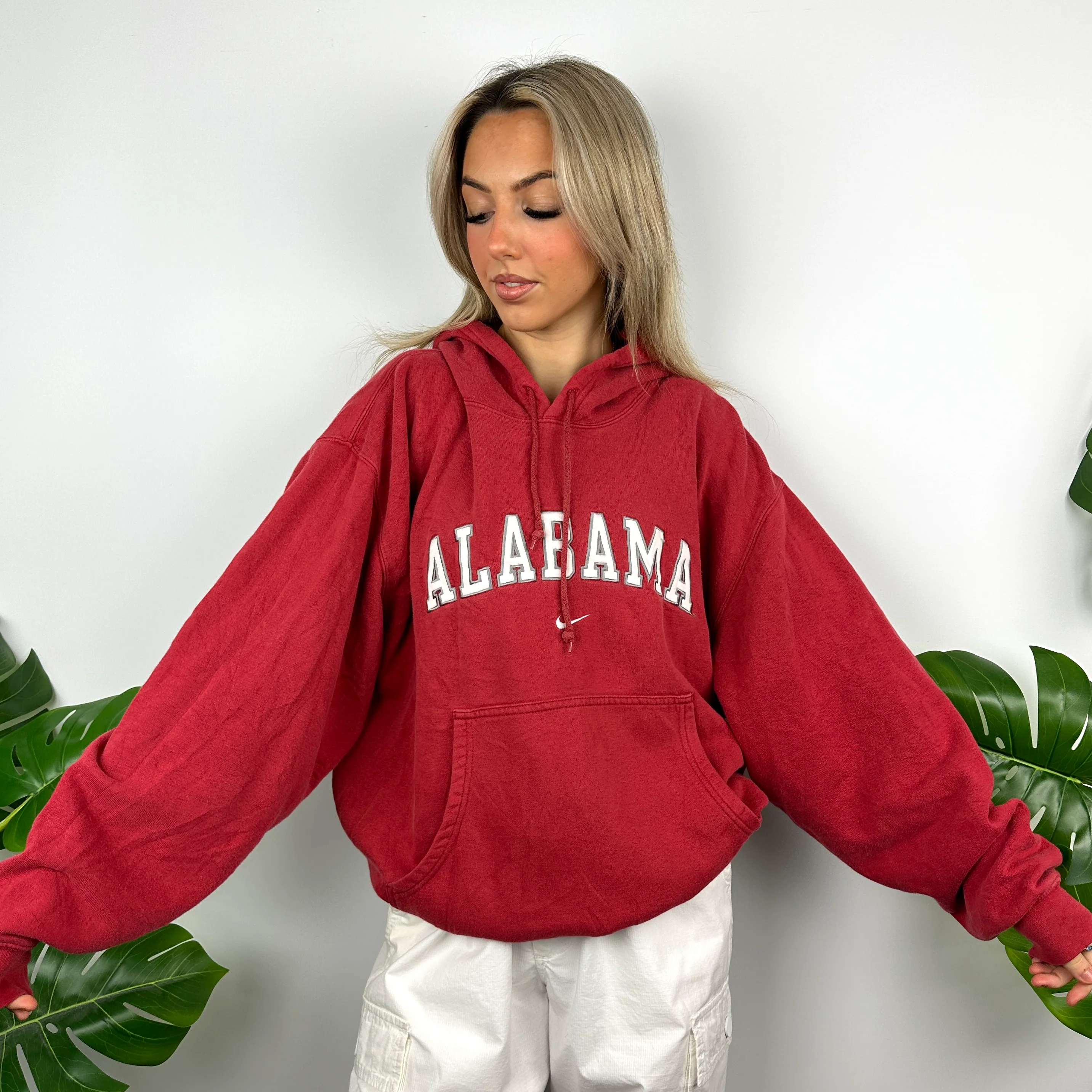 Nike x Alabama Red Embroidered Spell Out Hoodie (L) - Image 5