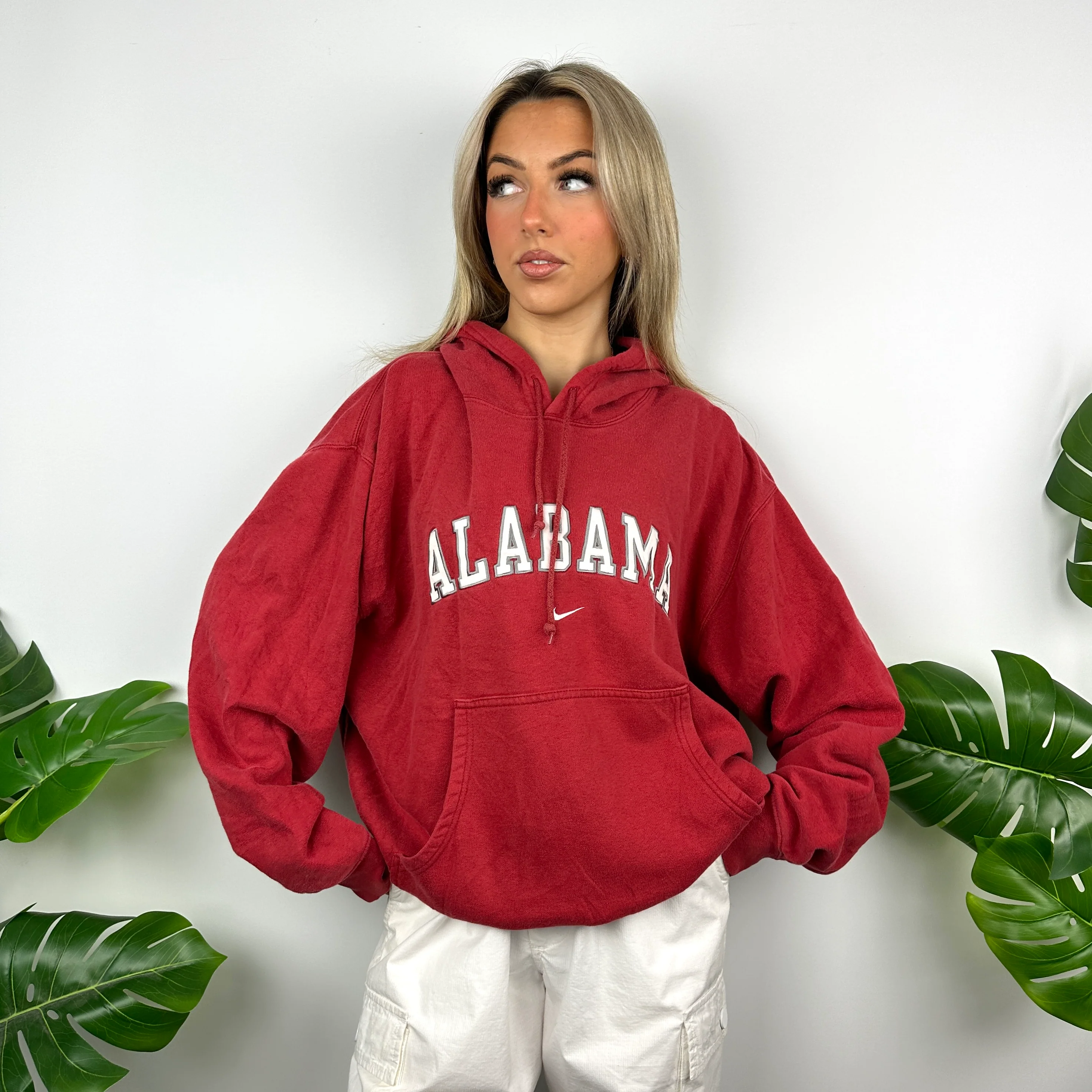Nike x Alabama Red Embroidered Spell Out Hoodie (L) - Image 6