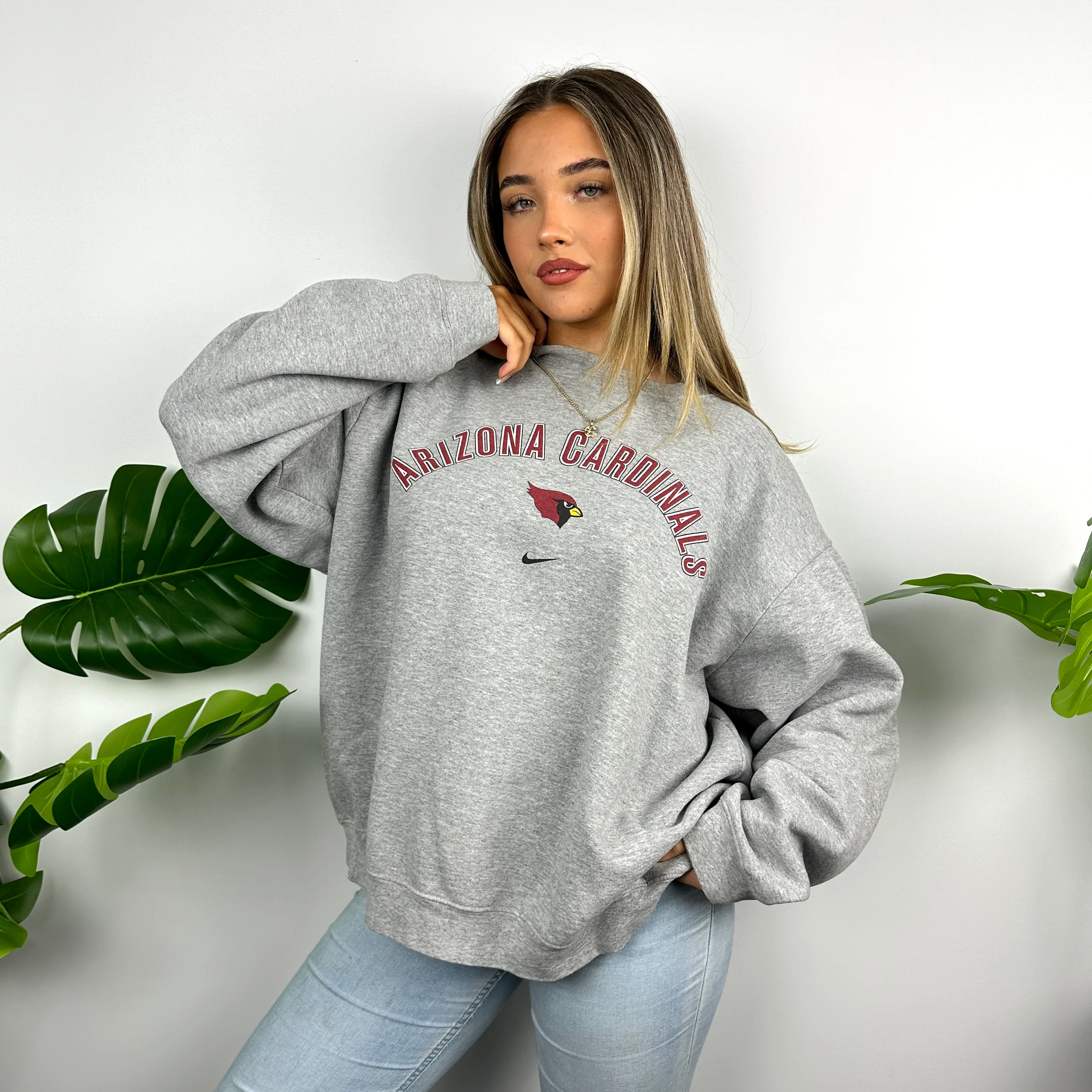 Nike x Arizona Cardinals Grey Spell Out Sweatshirt (XXL) - Image 7