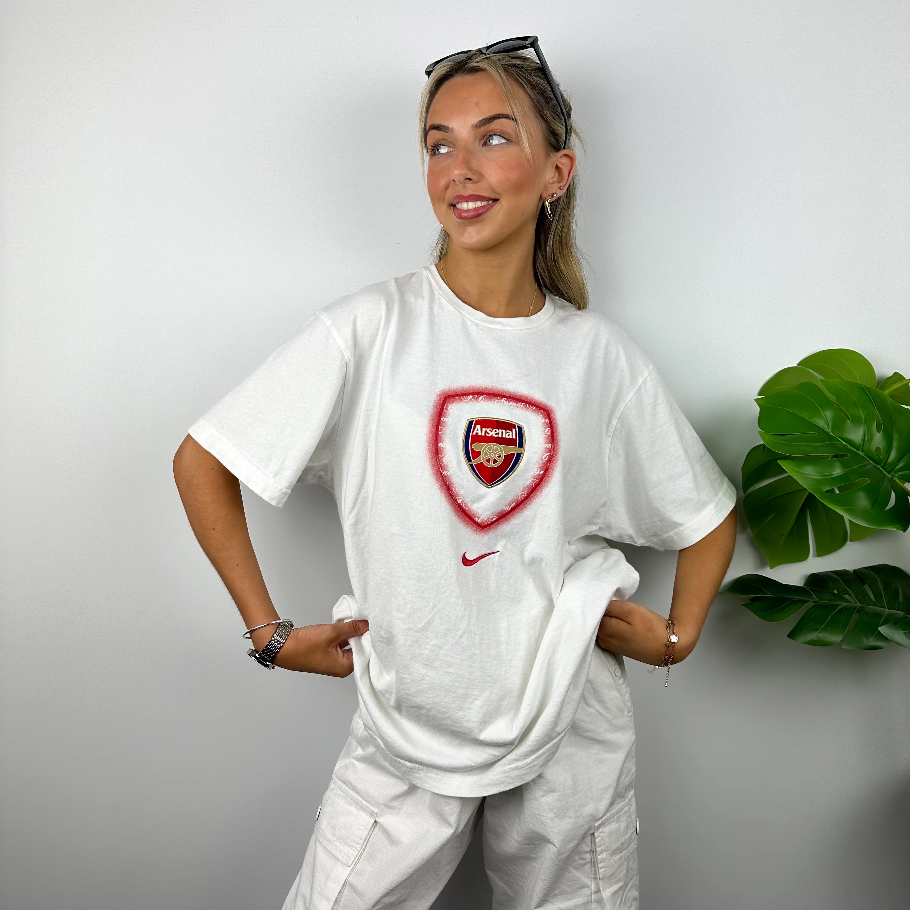 Nike x Arsenal White Embroidered Logo T Shirt (XL) - Image 3