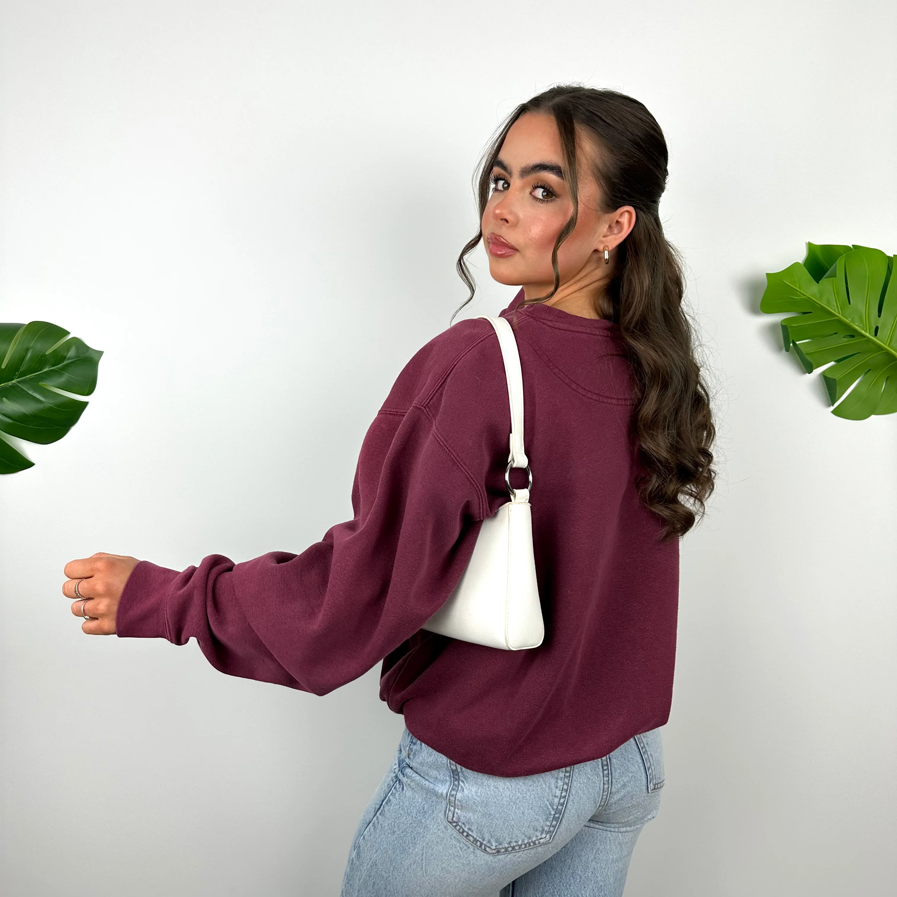 Nike x Harvard Maroon Embroidered Spell Out Sweatshirt (S) - Image 4