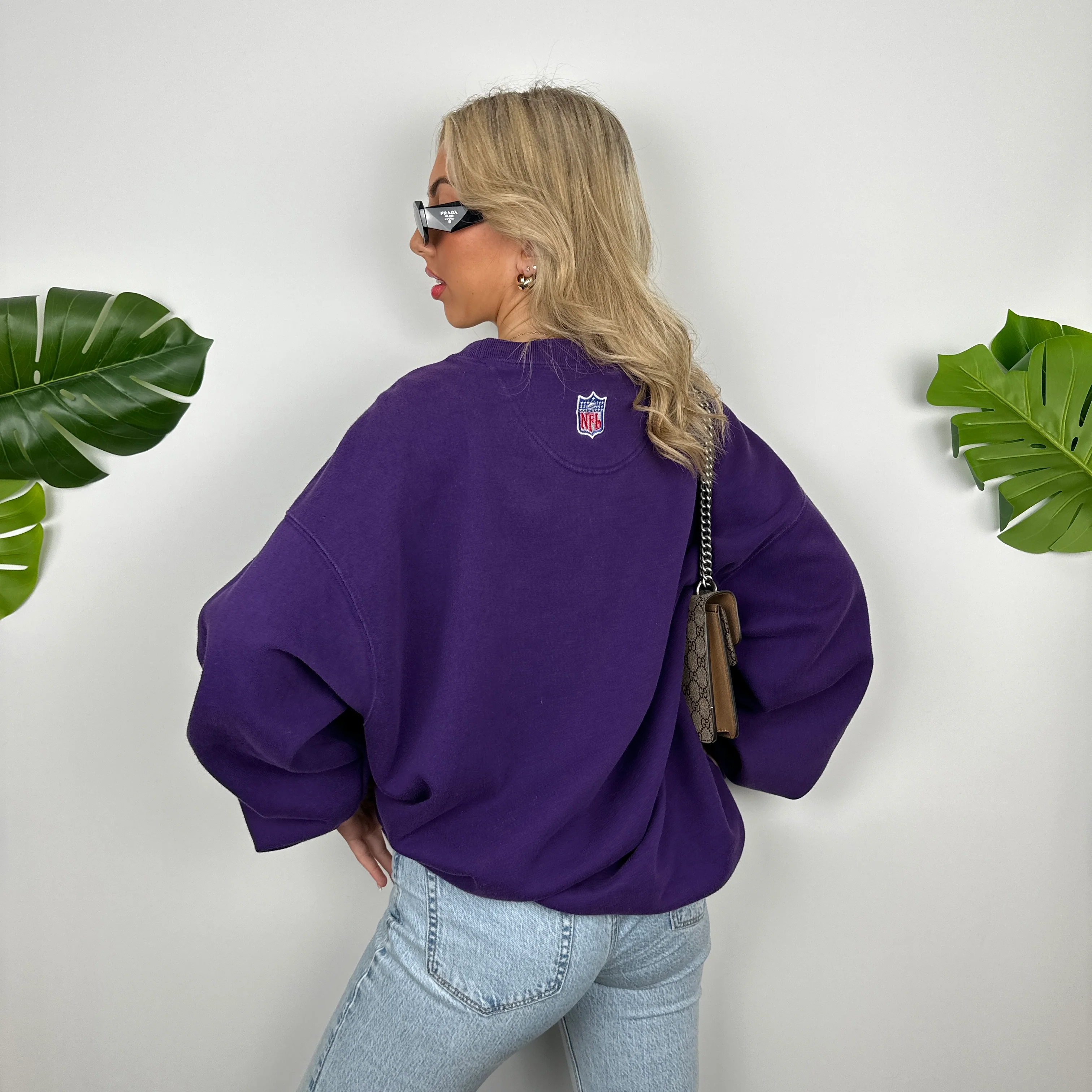 Nike x Minnesota Vikings Purple Embroidered Spell Out Sweatshirt (XL) - Image 4