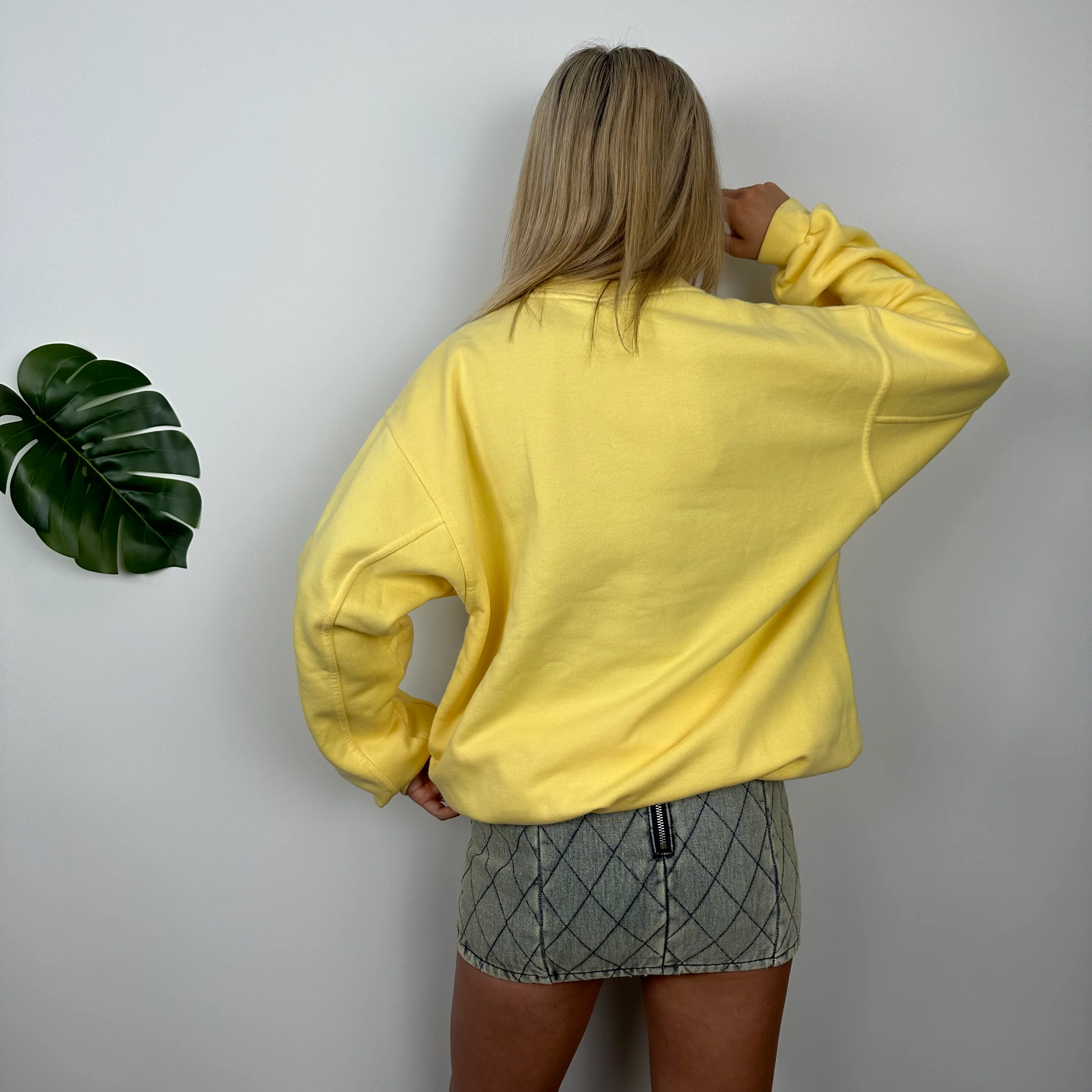 Nike Yellow Embroidered Spell Out Sweatshirt (M) - Image 5