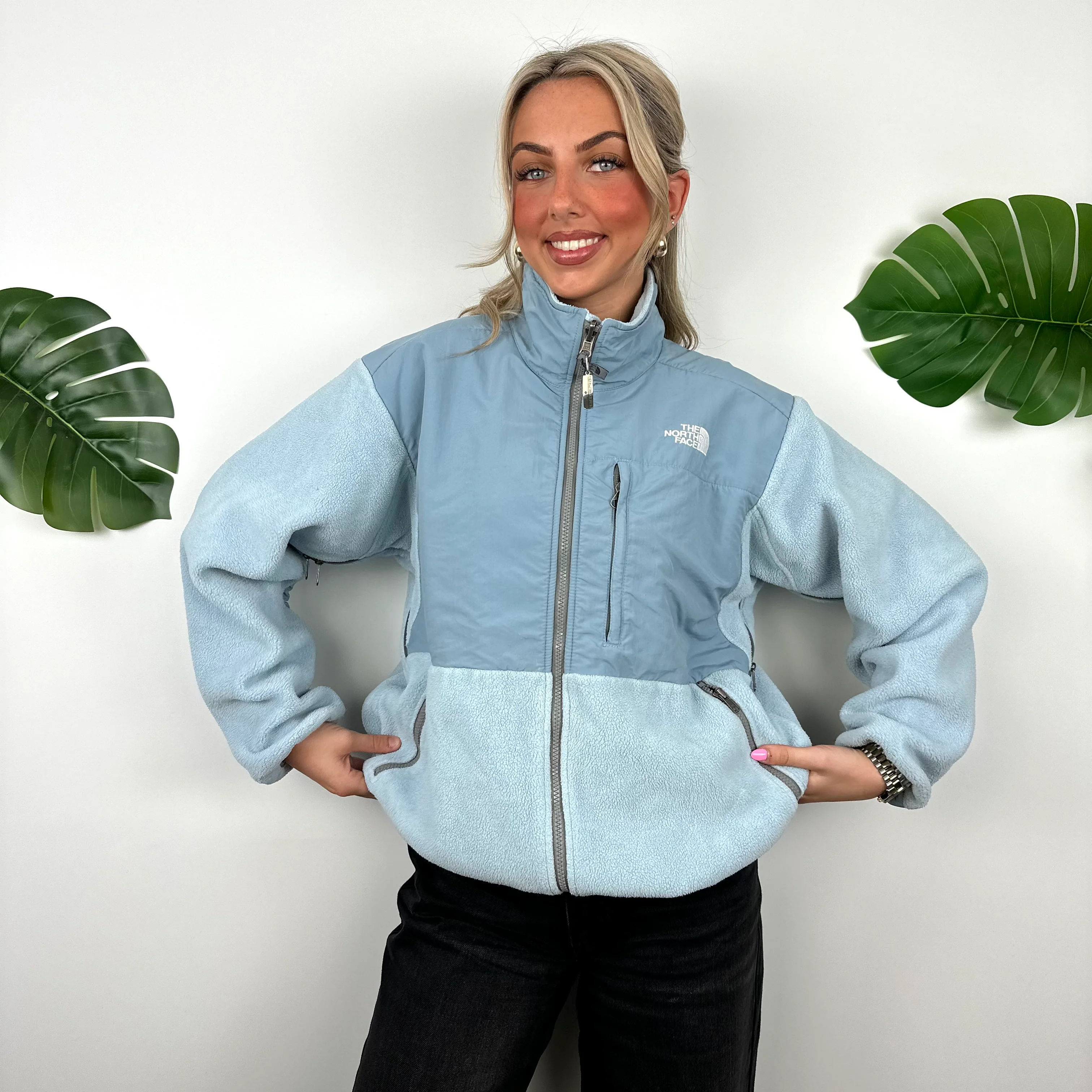 North Face Baby Blue Denali Teddy Bear Fleece Zip Up Jacket (L)