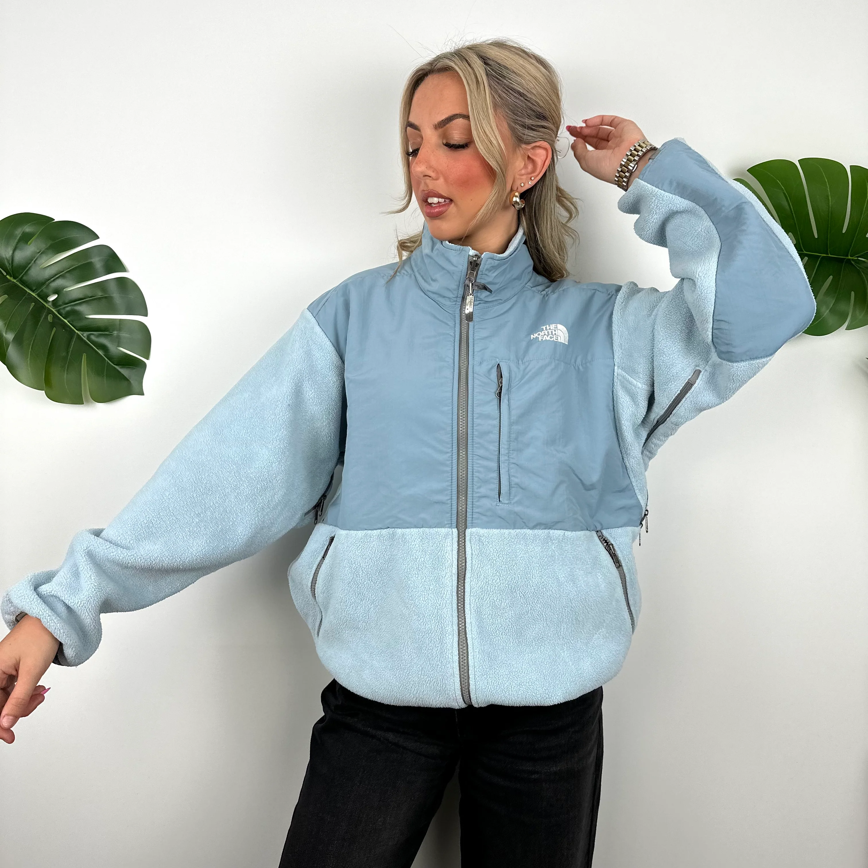 North Face Baby Blue Denali Teddy Bear Fleece Zip Up Jacket (L) - Image 2