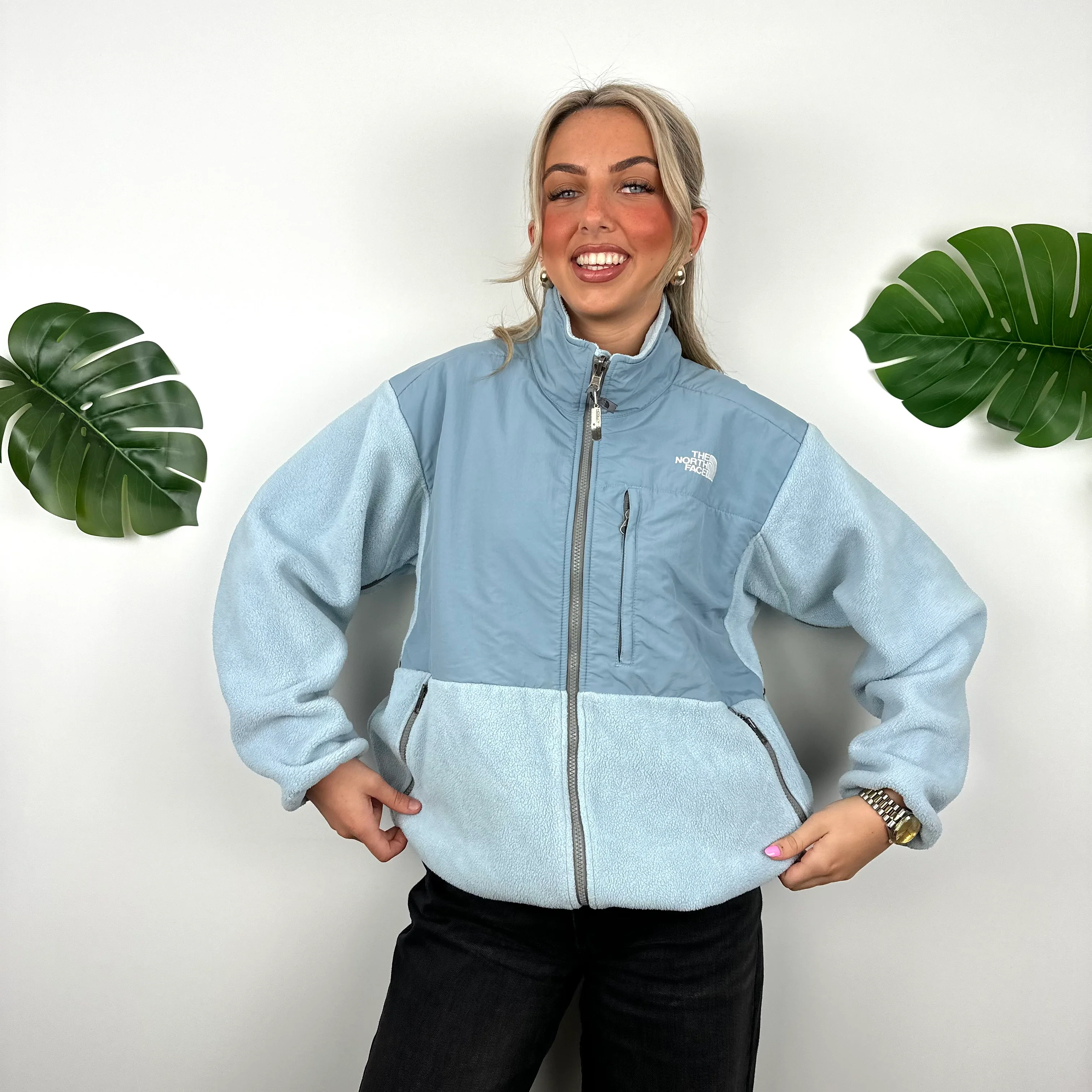 North Face Baby Blue Denali Teddy Bear Fleece Zip Up Jacket (L) - Image 5