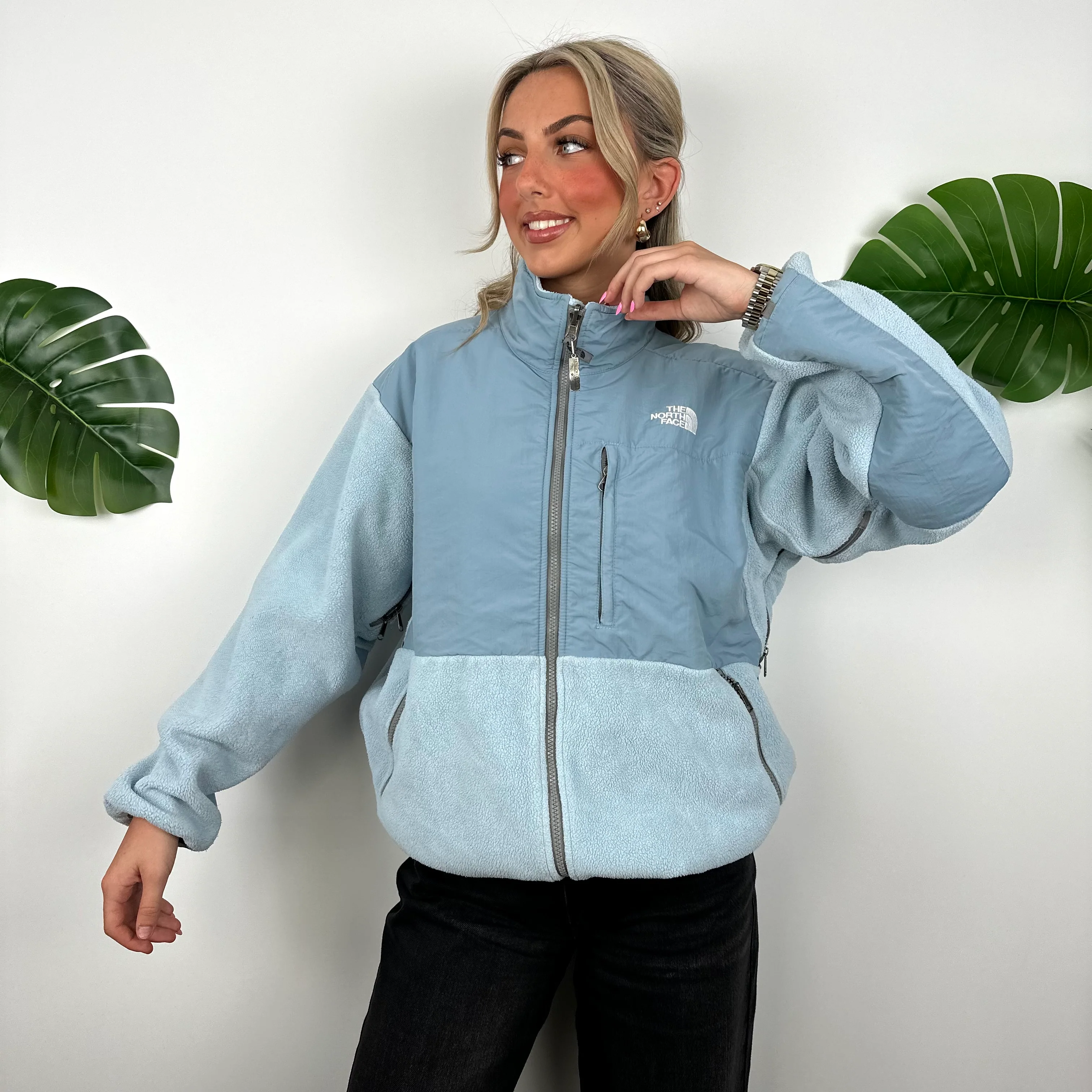 North Face Baby Blue Denali Teddy Bear Fleece Zip Up Jacket (L) - Image 6