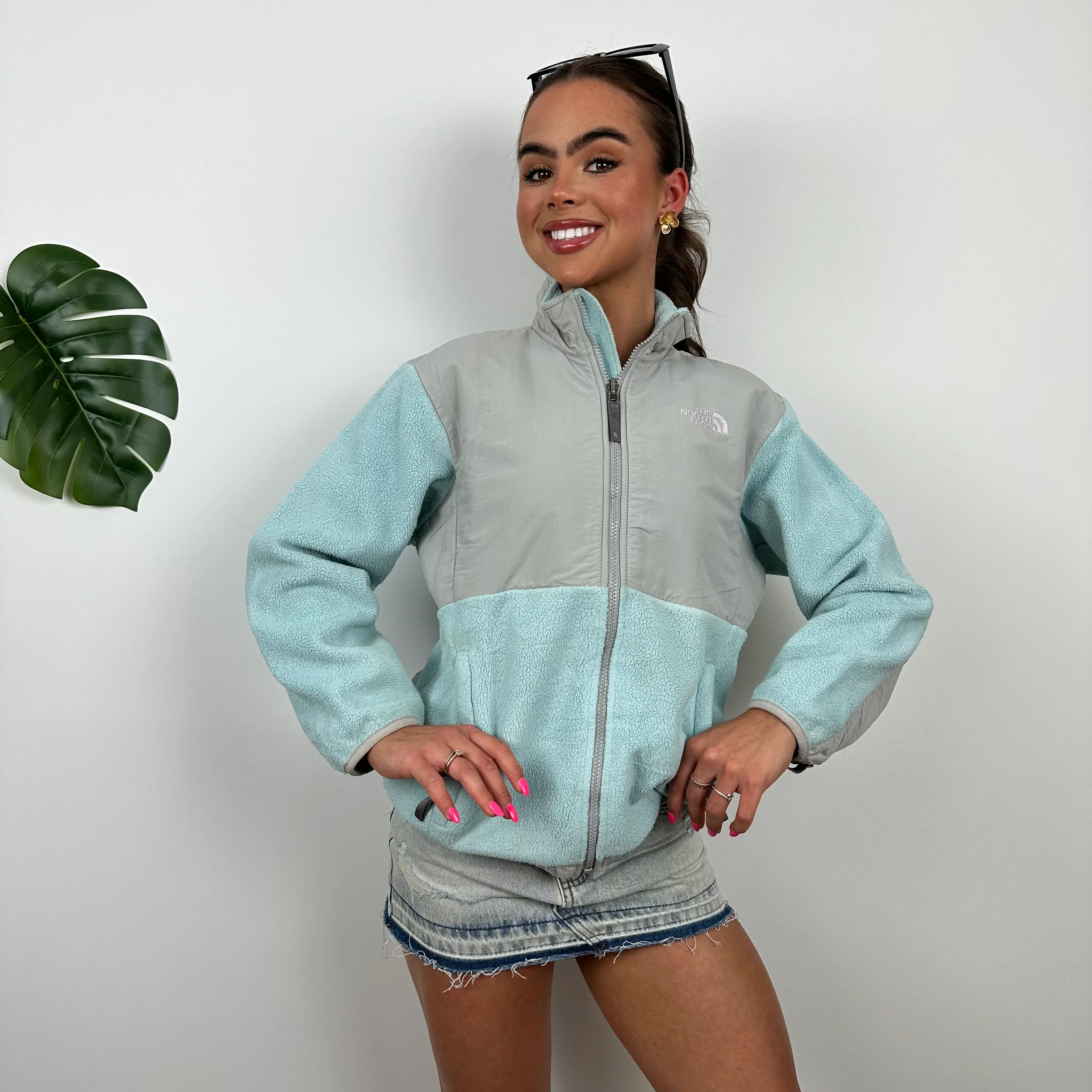North Face Baby Blue Denali Teddy Bear Fleece Zip Up Jacket (M) - Image 2