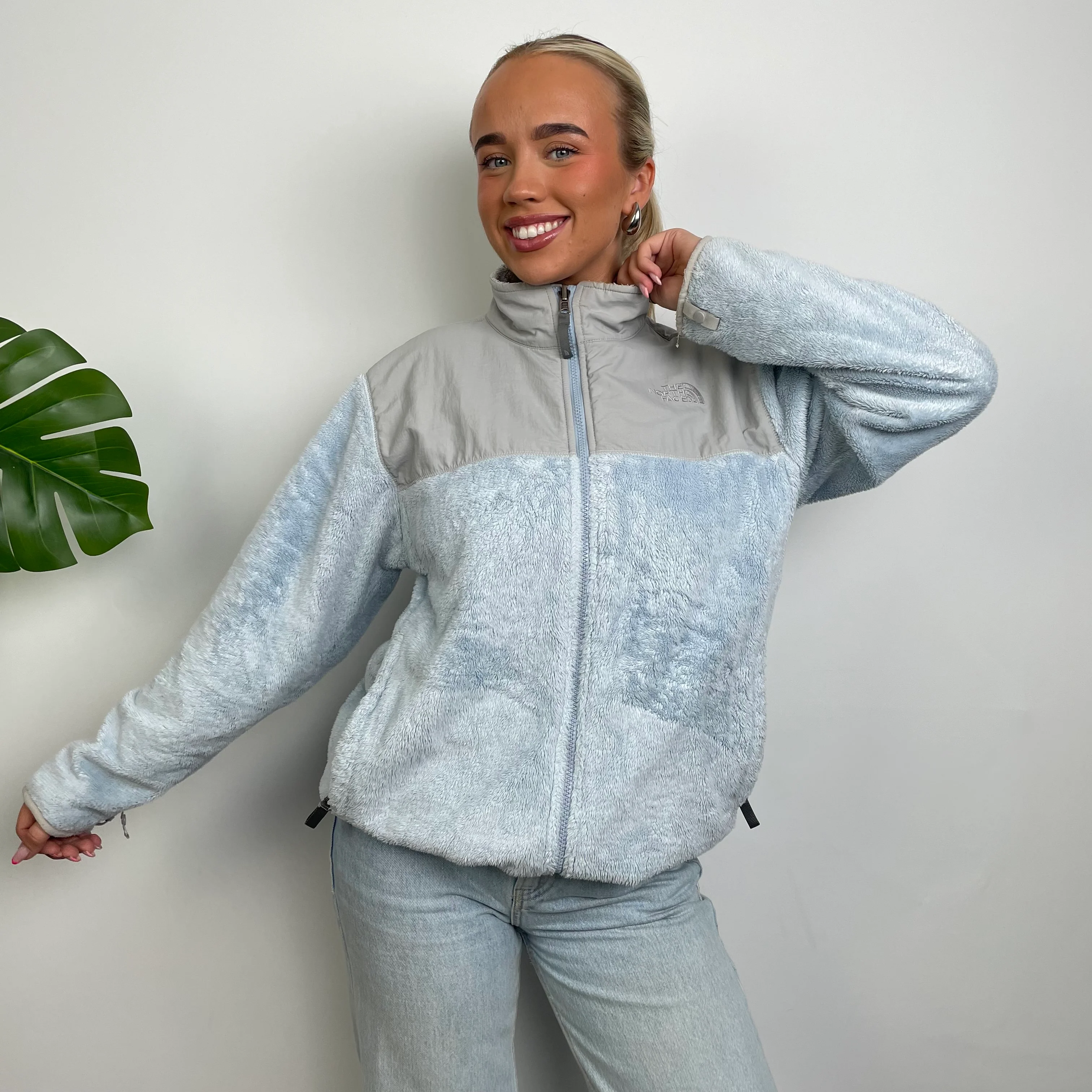 North Face Baby Blue Denali Teddy Bear Fleece Zip Up Jacket (S) - Image 2