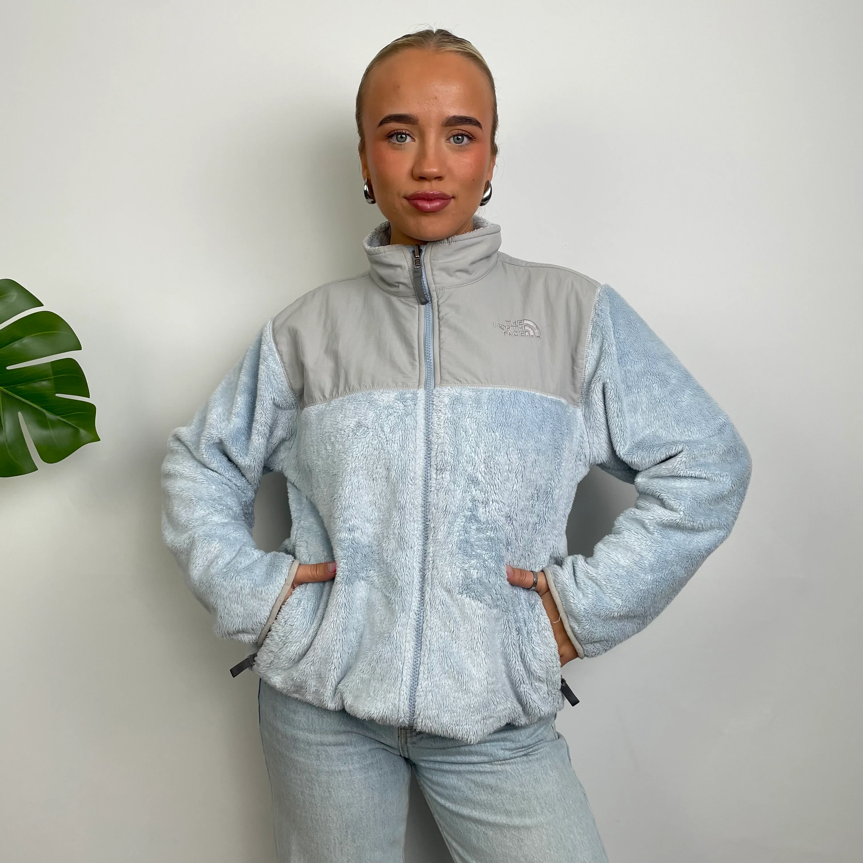 North Face Baby Blue Denali Teddy Bear Fleece Zip Up Jacket (S) - Image 3