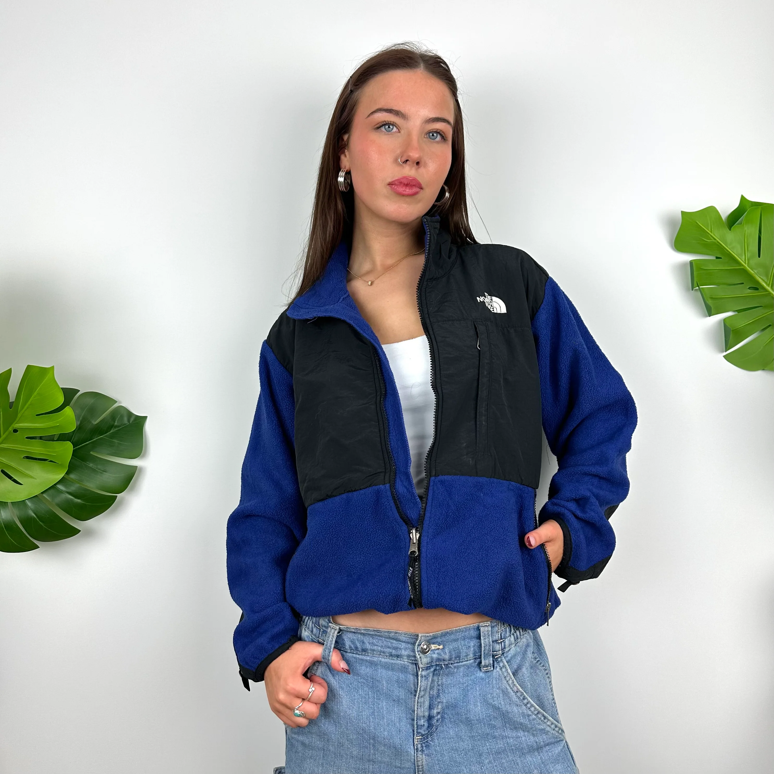 North Face Blue Denali Teddy Bear Fleece Zip Up Jacket (M)