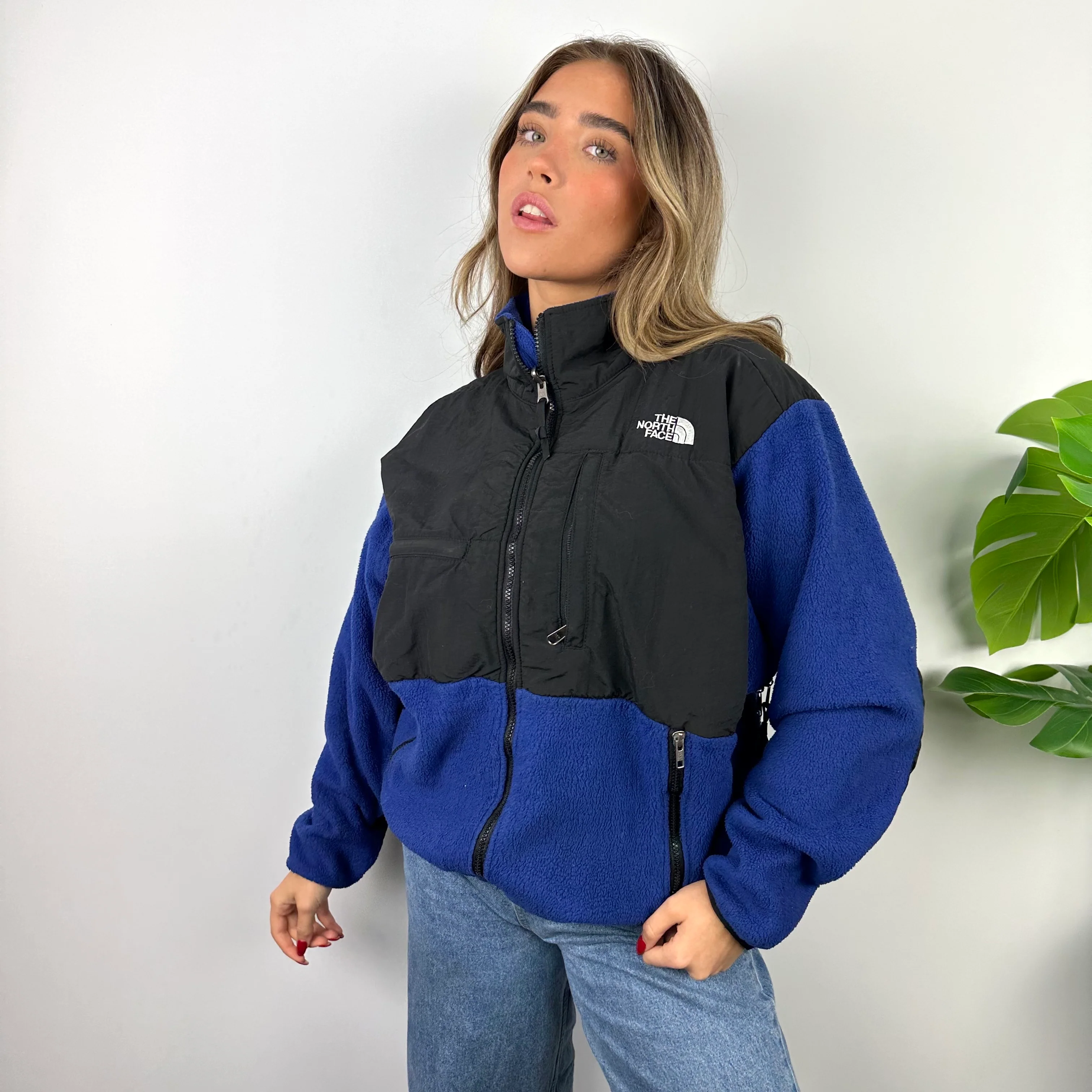 North Face Blue Denali Teddy Bear Fleece Zip Up Jacket (M) - Image 3