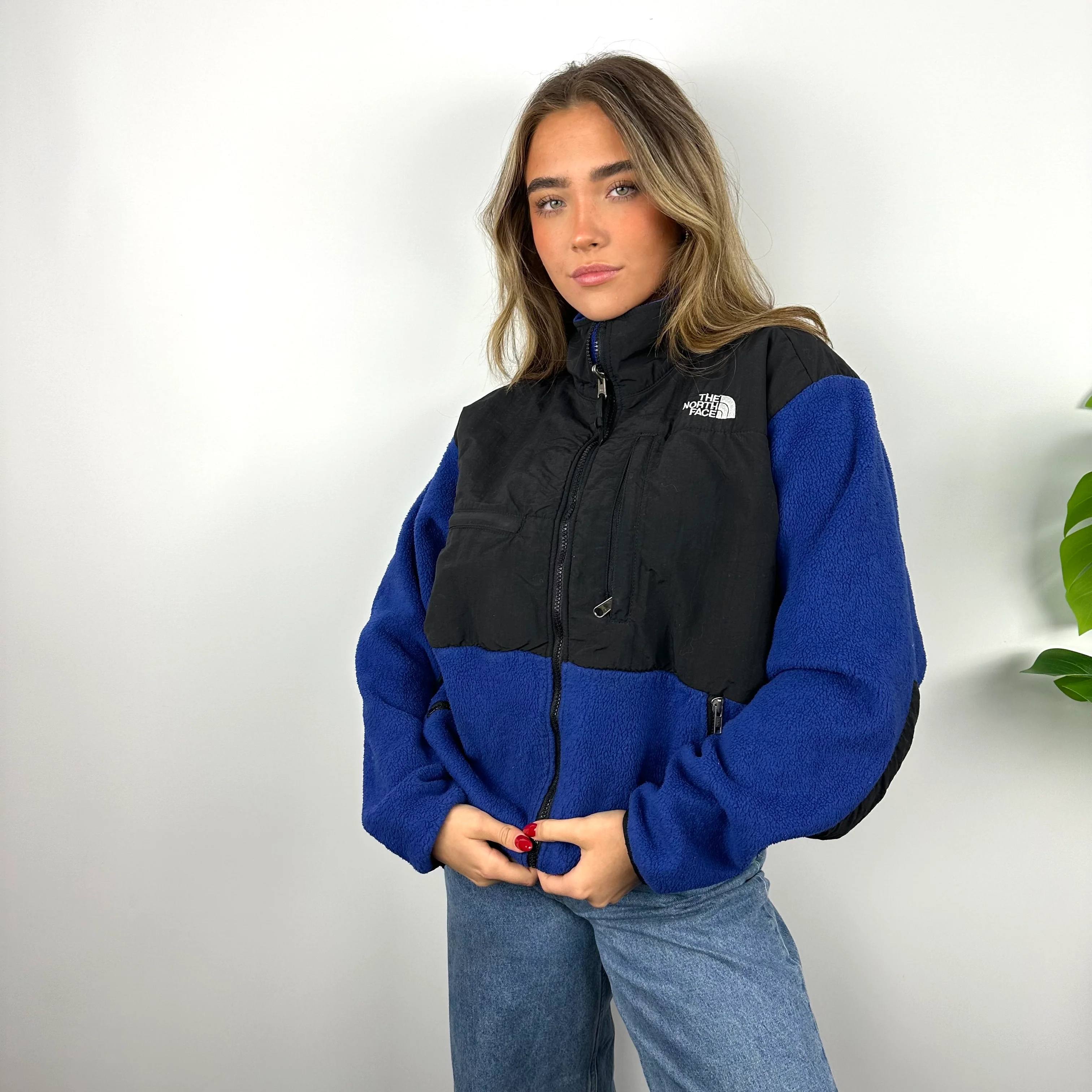North Face Blue Denali Teddy Bear Fleece Zip Up Jacket (M) - Image 4
