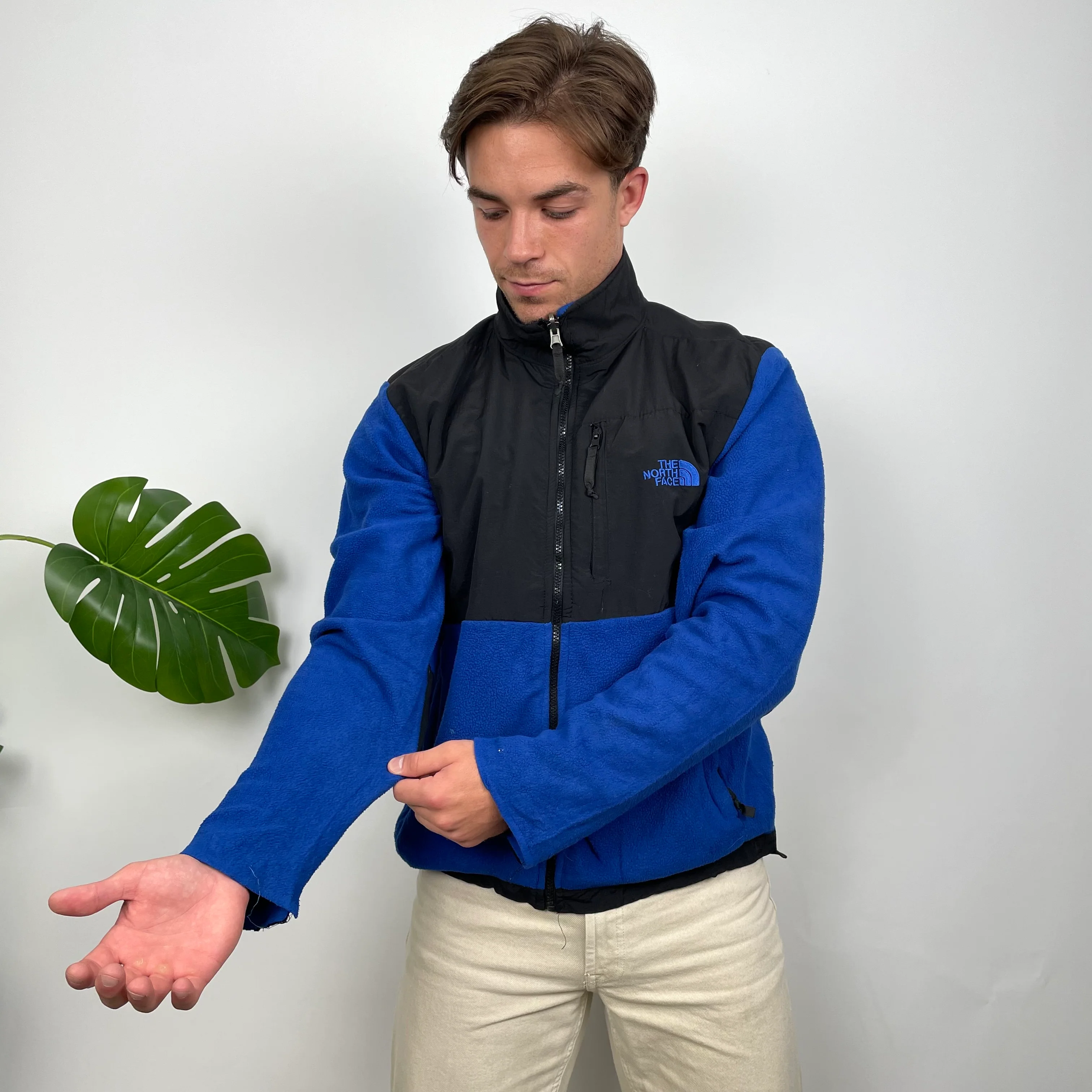 North Face Blue Denali Teddy Bear Fleece Zip Up Jacket (L) - Image 4