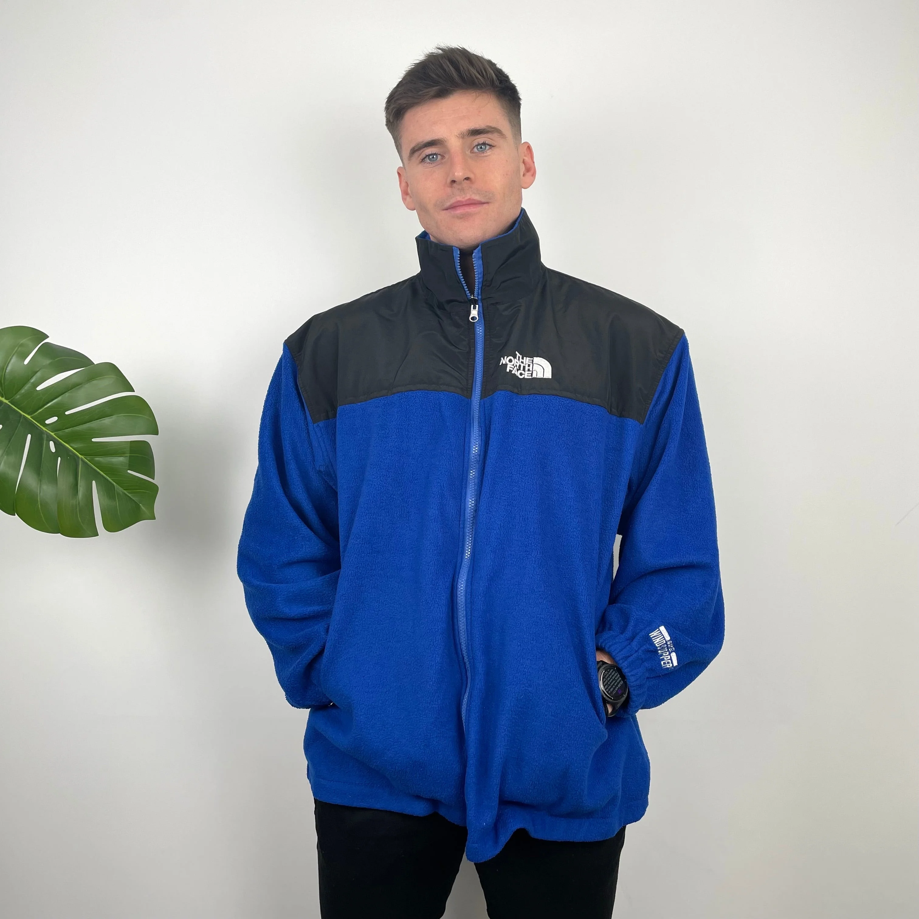 North Face Blue Denali Teddy Bear Fleece Zip Up Jacket (L)