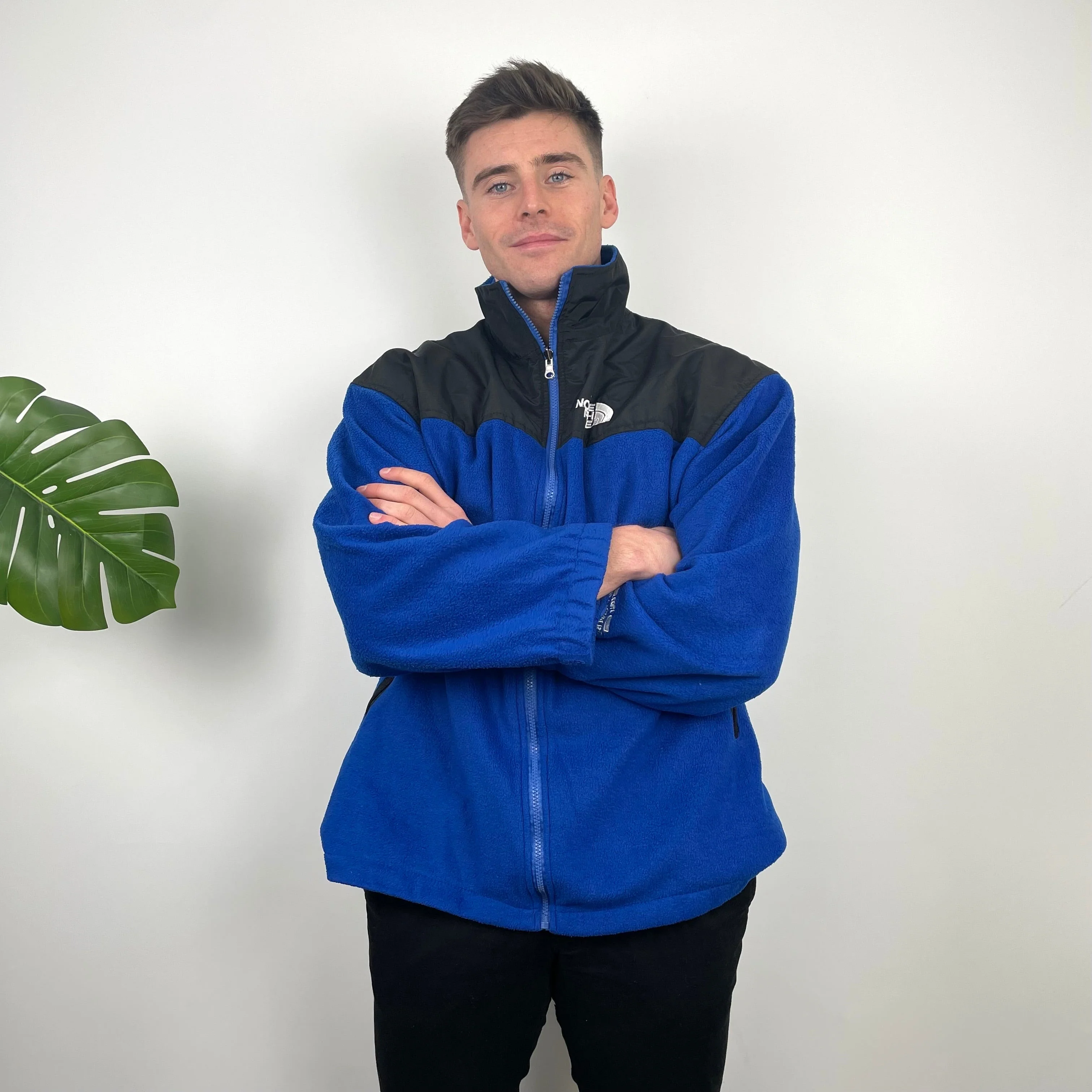 North Face Blue Denali Teddy Bear Fleece Zip Up Jacket (L) - Image 2