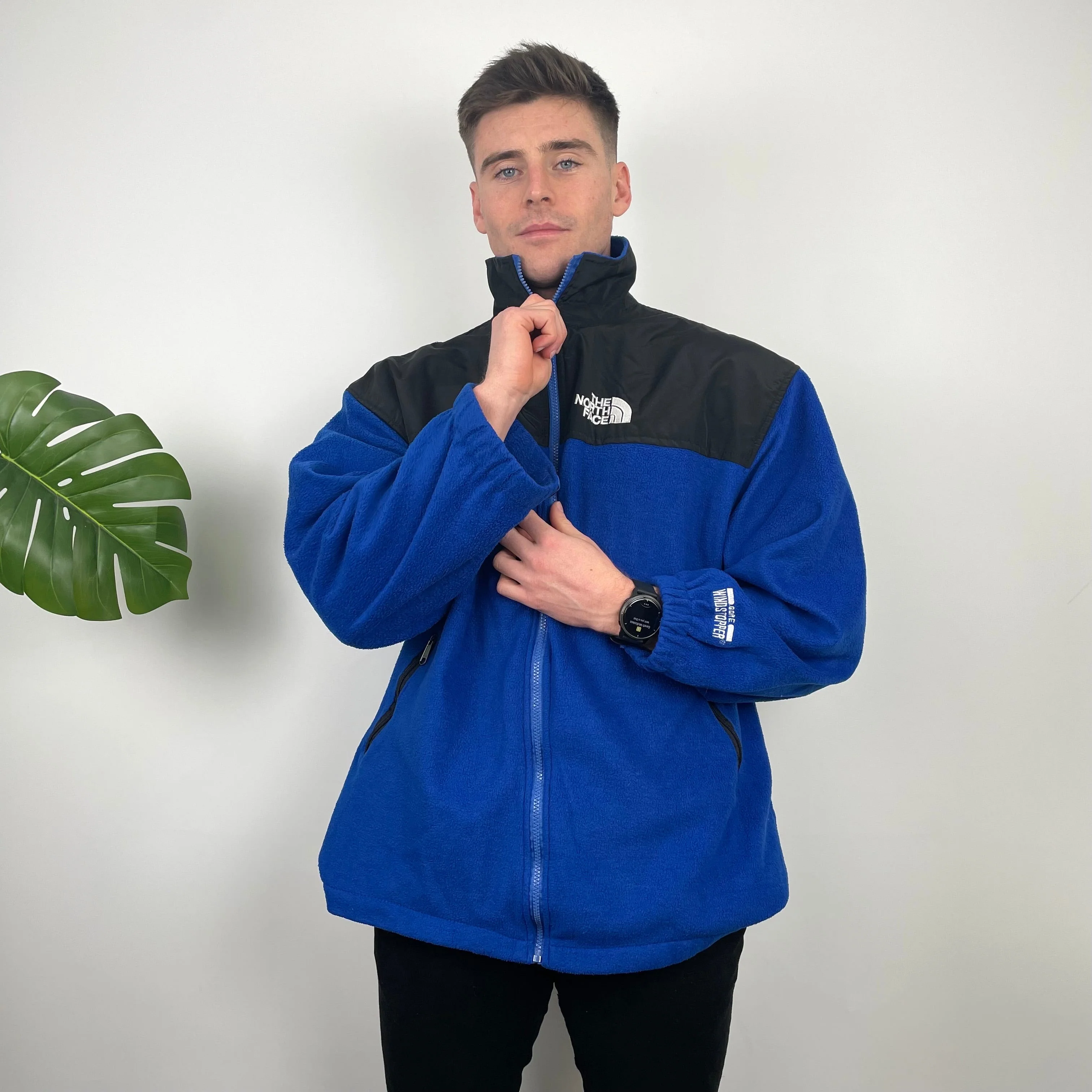 North Face Blue Denali Teddy Bear Fleece Zip Up Jacket (L) - Image 3