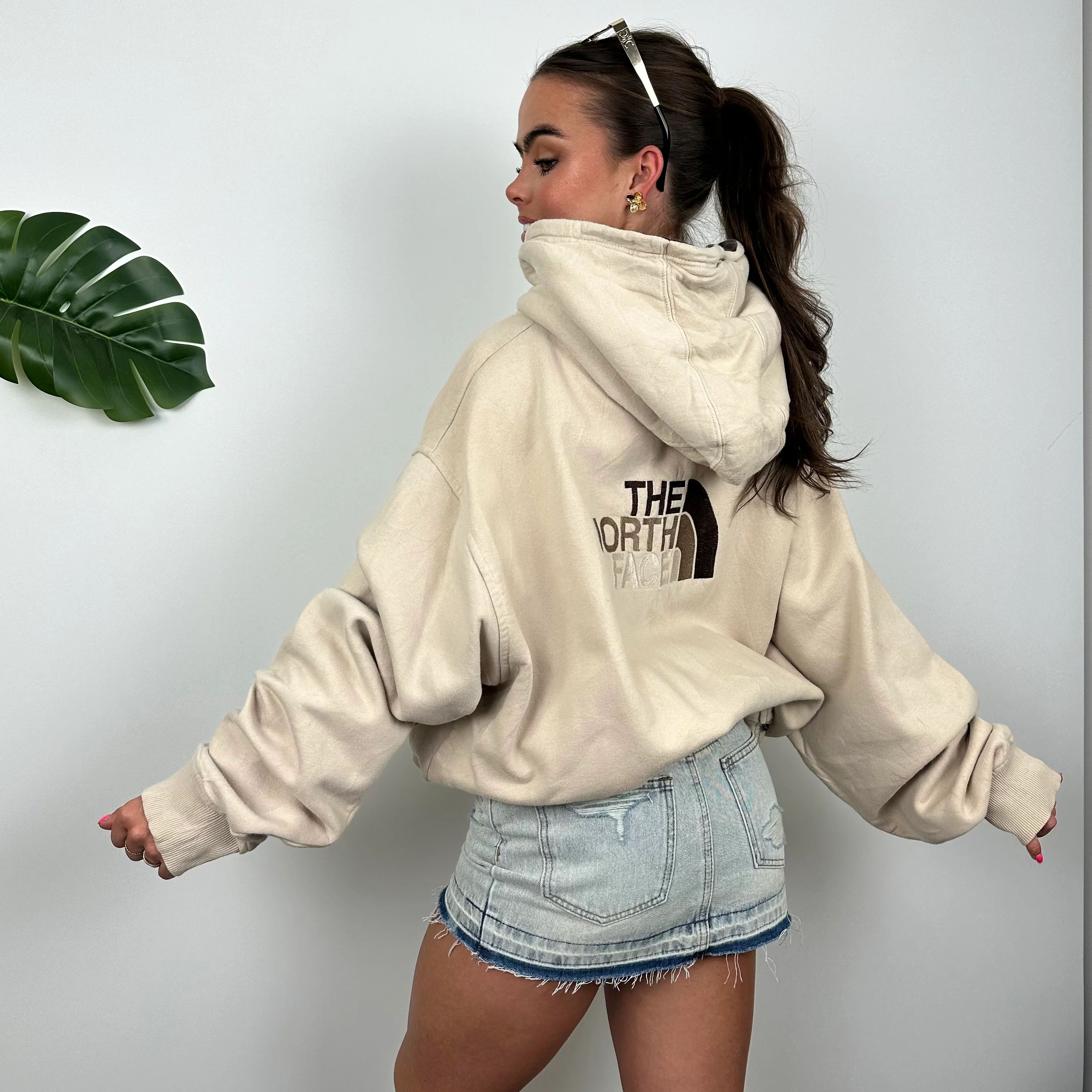 North Face Cream Spell Out Hoodie (XXL) - Image 3