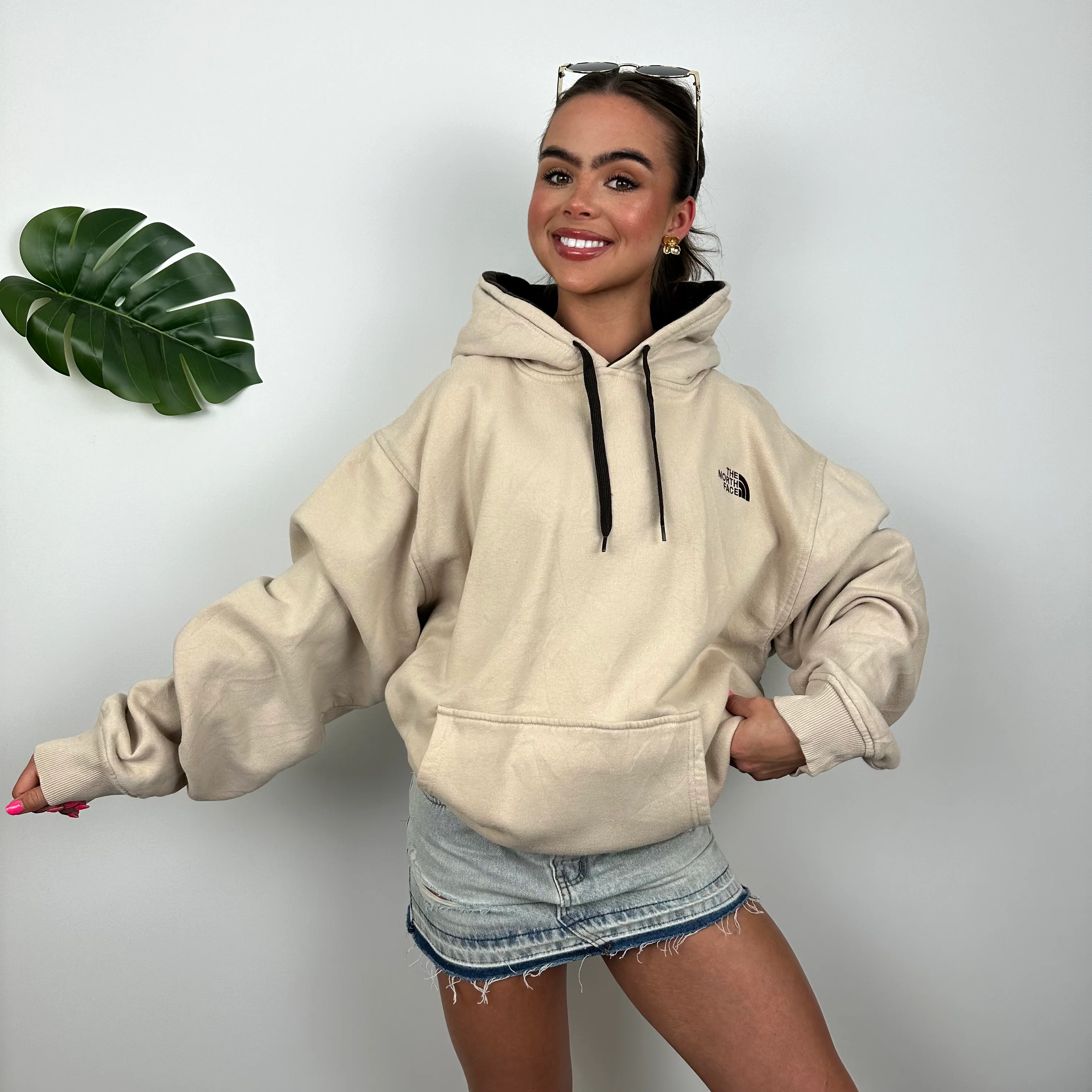 North Face Cream Spell Out Hoodie (XXL) - Image 4