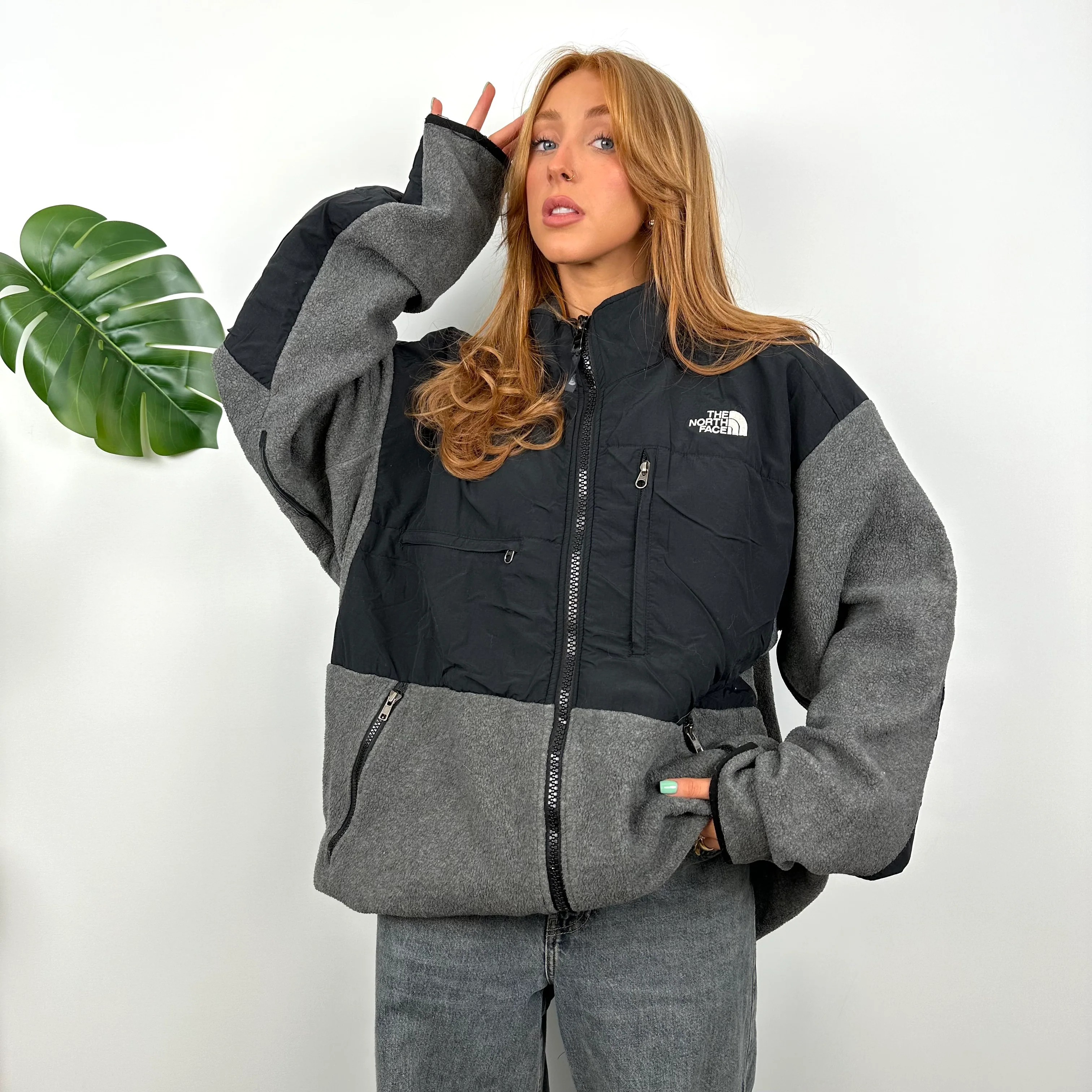 North Face Grey Denali Teddy Bear Fleece Zip Up Jacket (XL) - Image 2