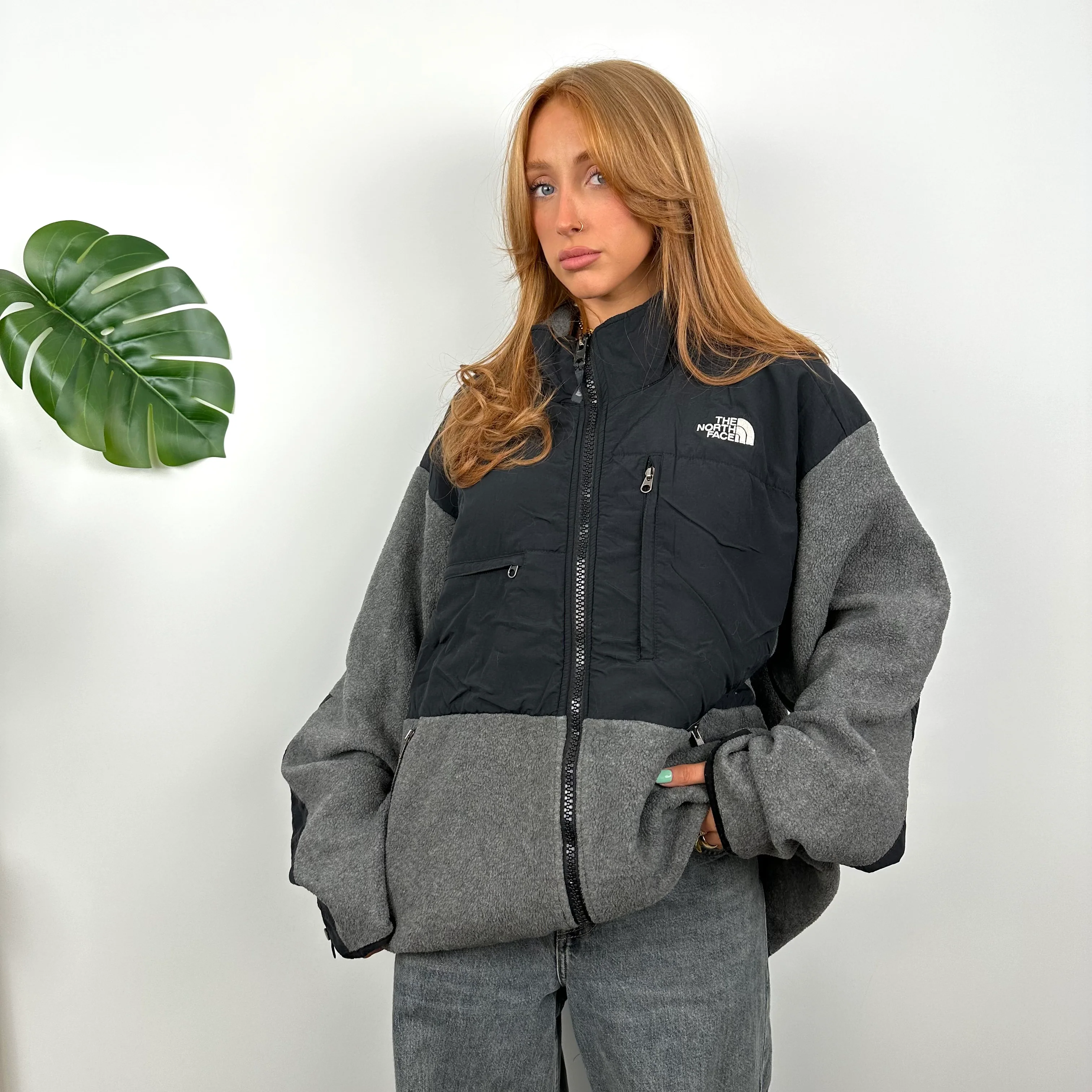 North Face Grey Denali Teddy Bear Fleece Zip Up Jacket (XL) - Image 3