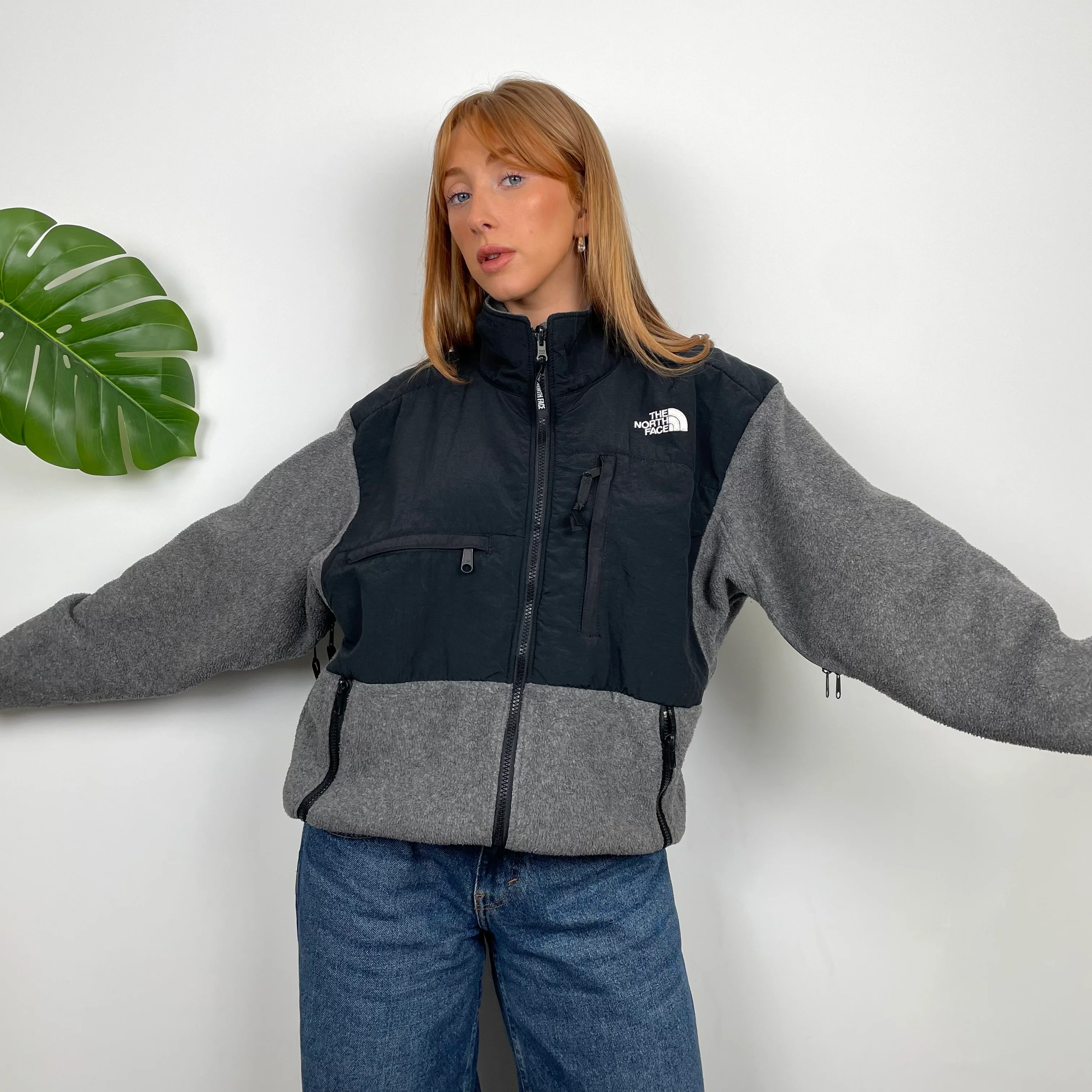 North Face Grey Denali Teddy Bear Fleece Zip Up Jacket (L) - Image 2