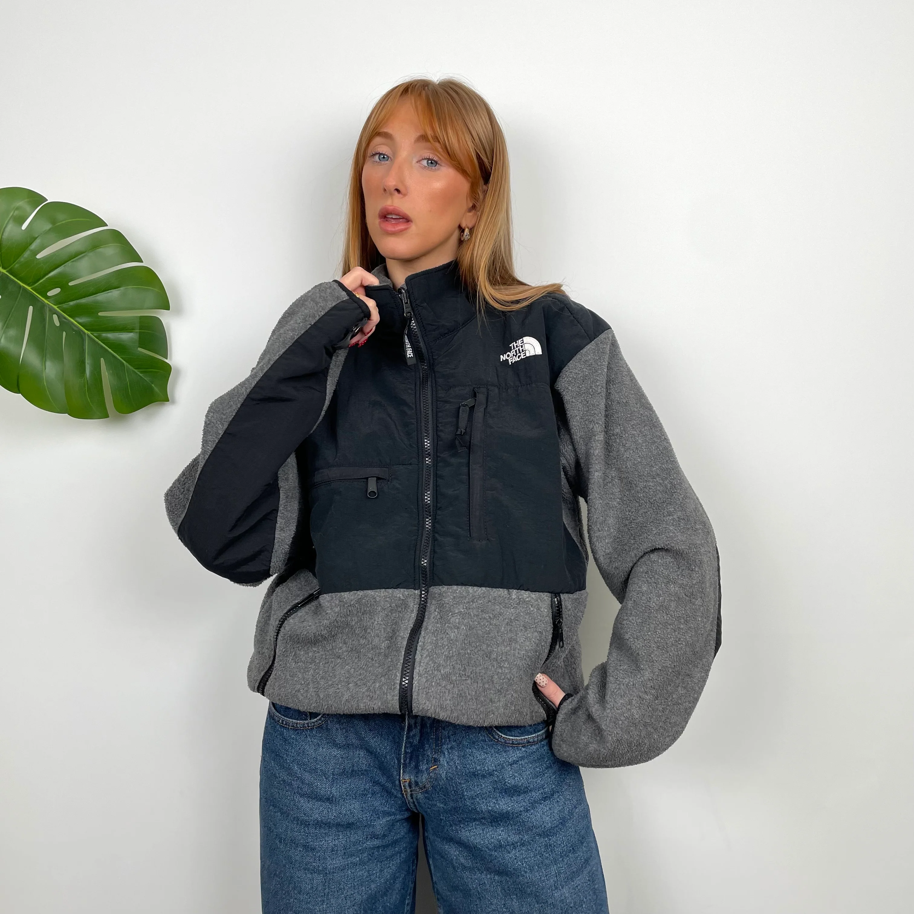 North Face Grey Denali Teddy Bear Fleece Zip Up Jacket (L) - Image 3