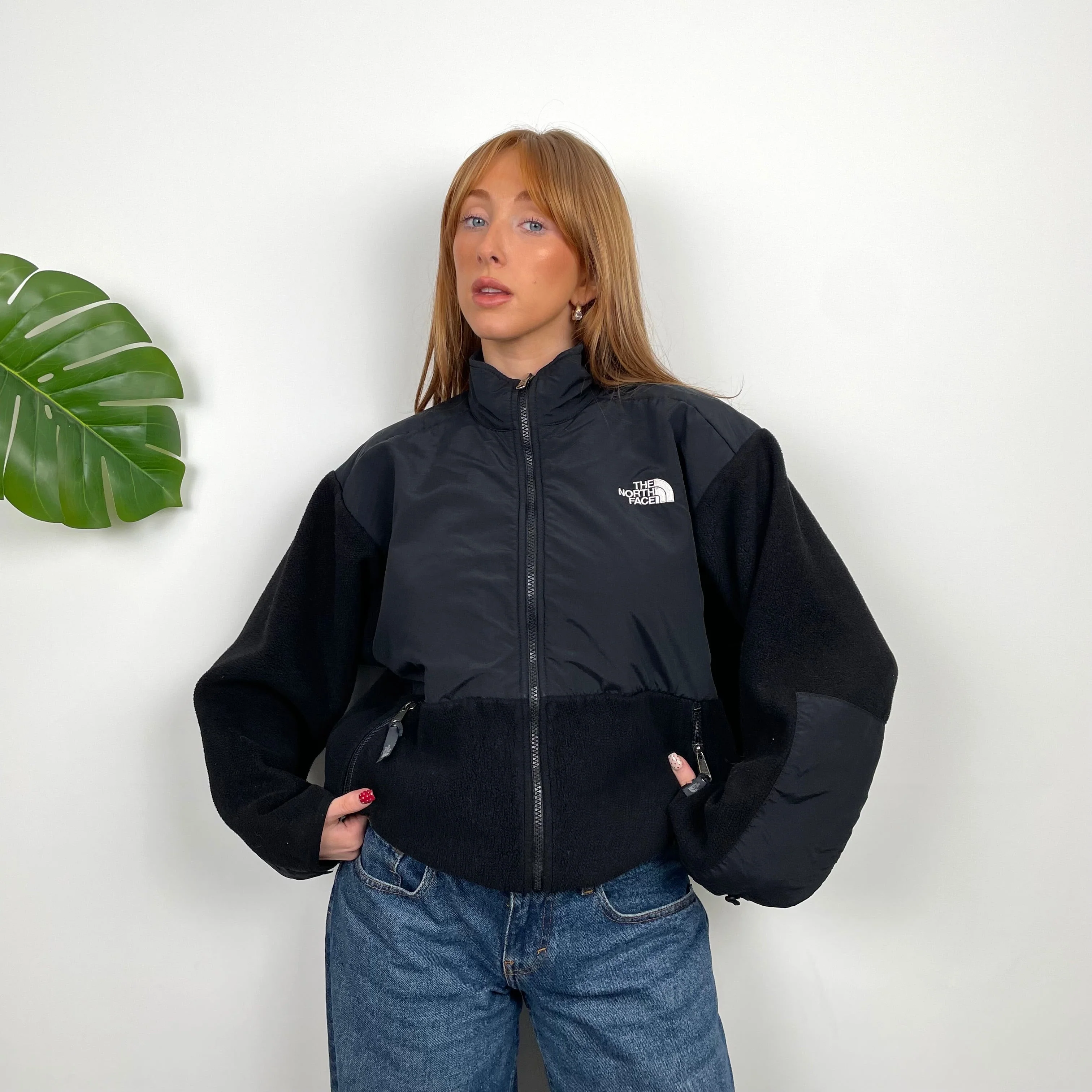North Face RARE Black Denali Teddy Bear Fleece Zip Up Jacket (L)