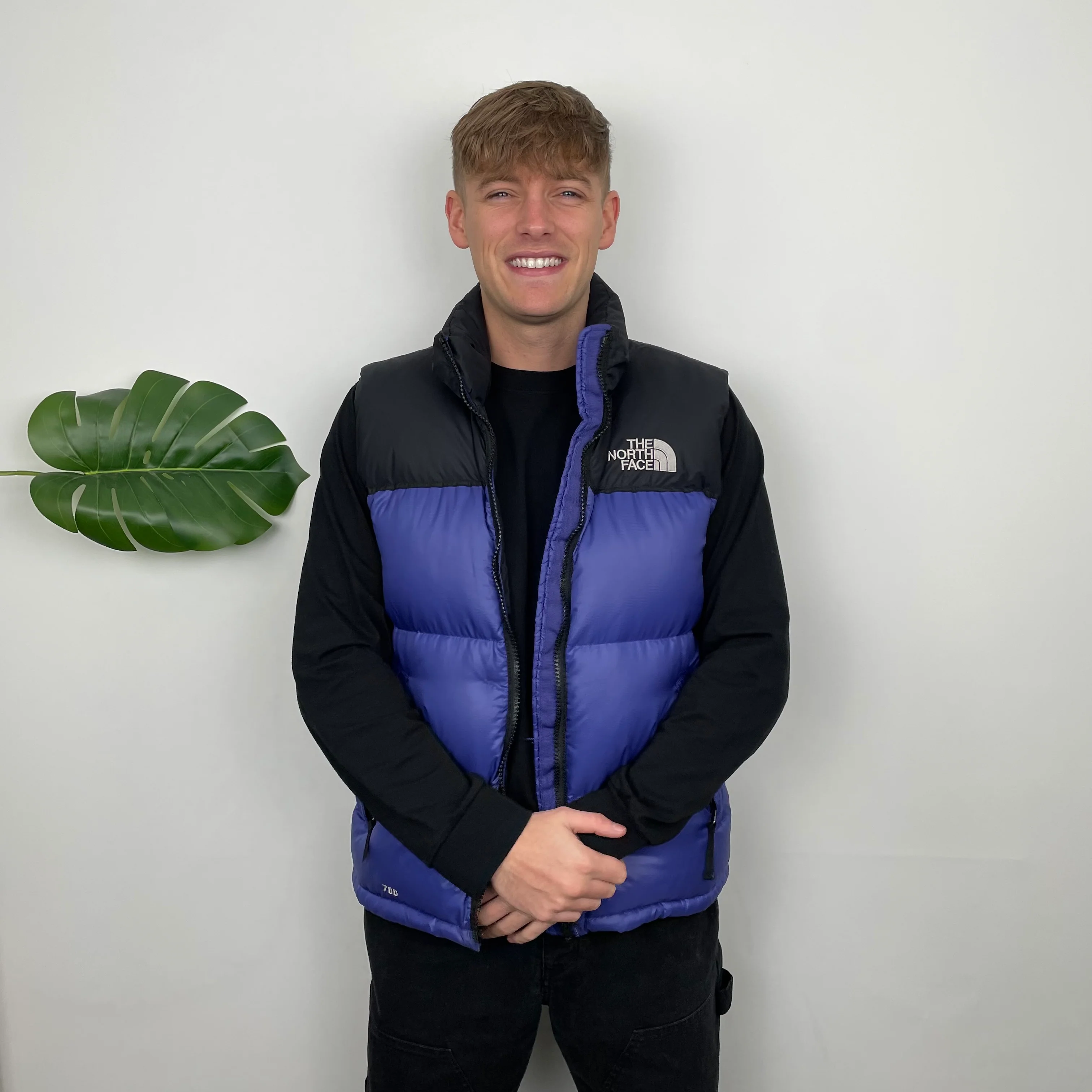 North Face RARE Blue Nuptse 700 Puffer Gilet (M) - Image 8
