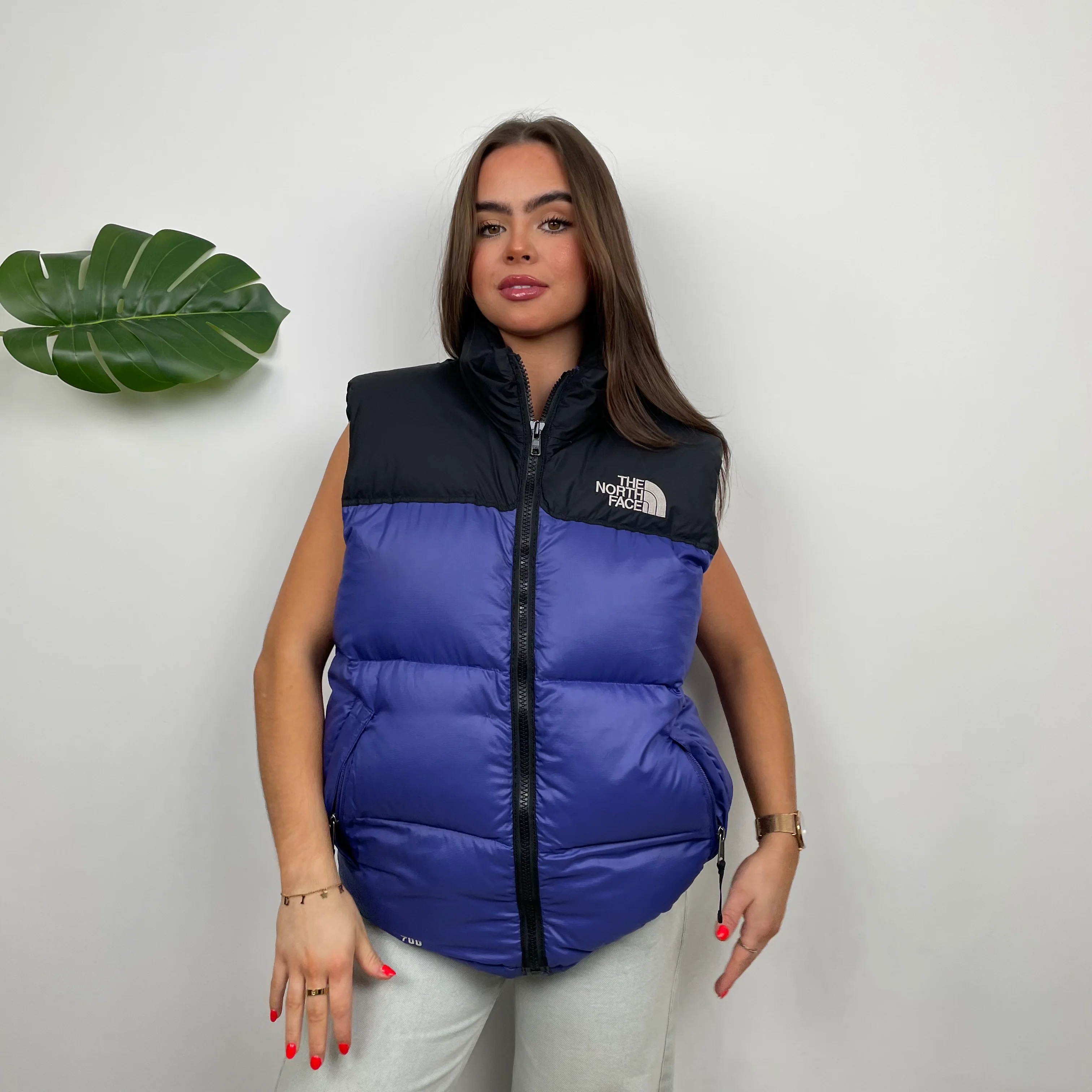 North Face RARE Blue Nuptse 700 Puffer Gilet (M) - Image 5