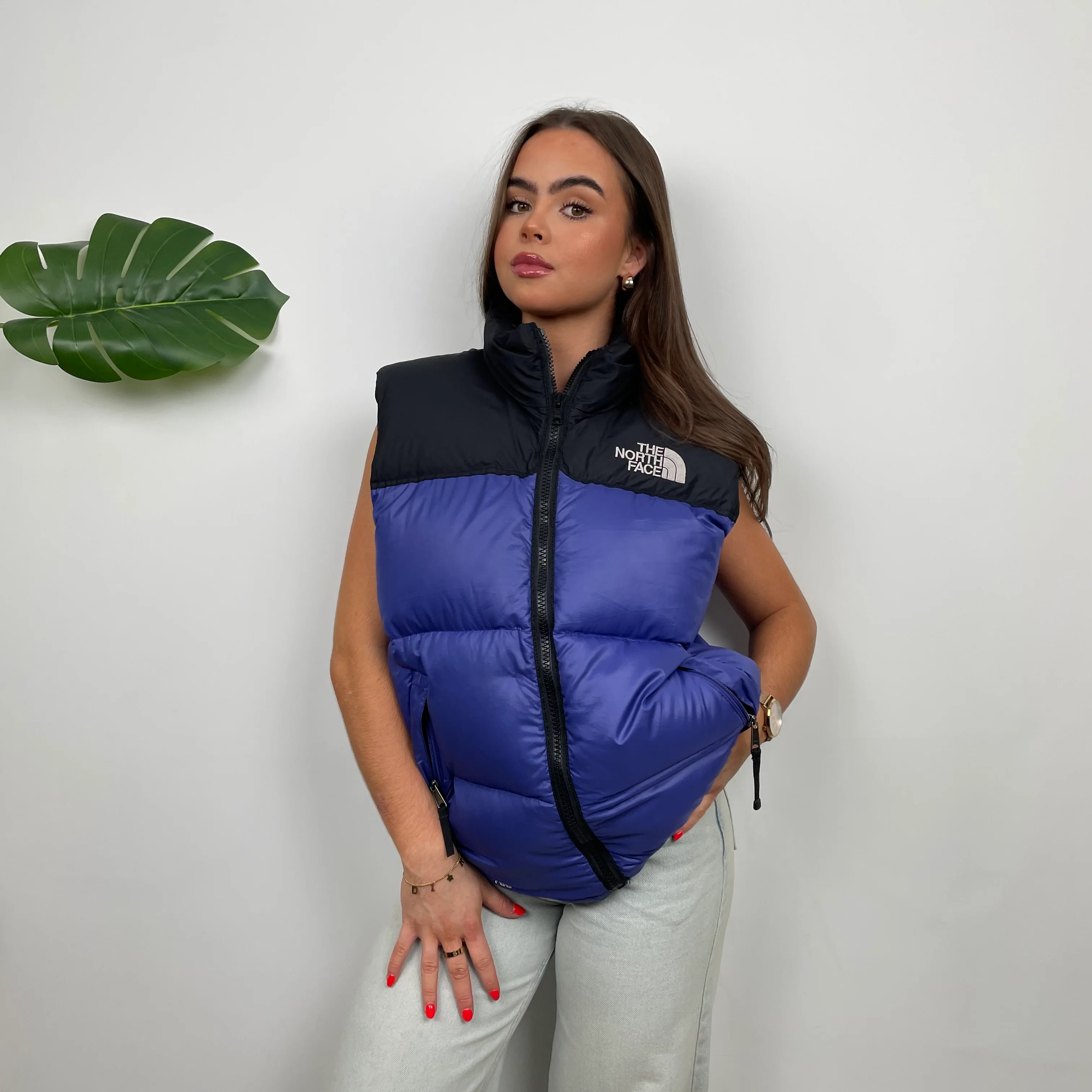 North Face RARE Blue Nuptse 700 Puffer Gilet (M) - Image 7
