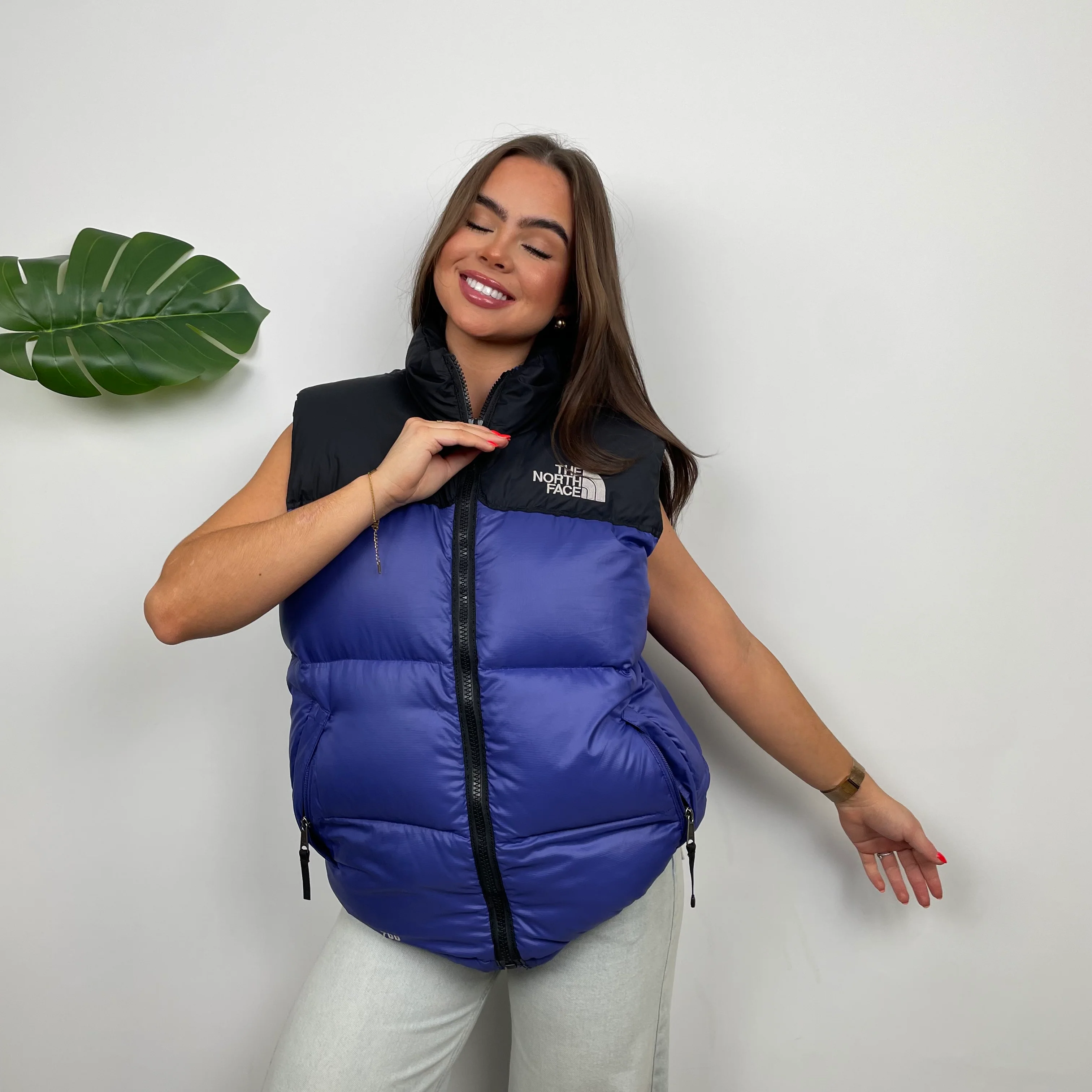 North Face RARE Blue Nuptse 700 Puffer Gilet (M) - Image 8