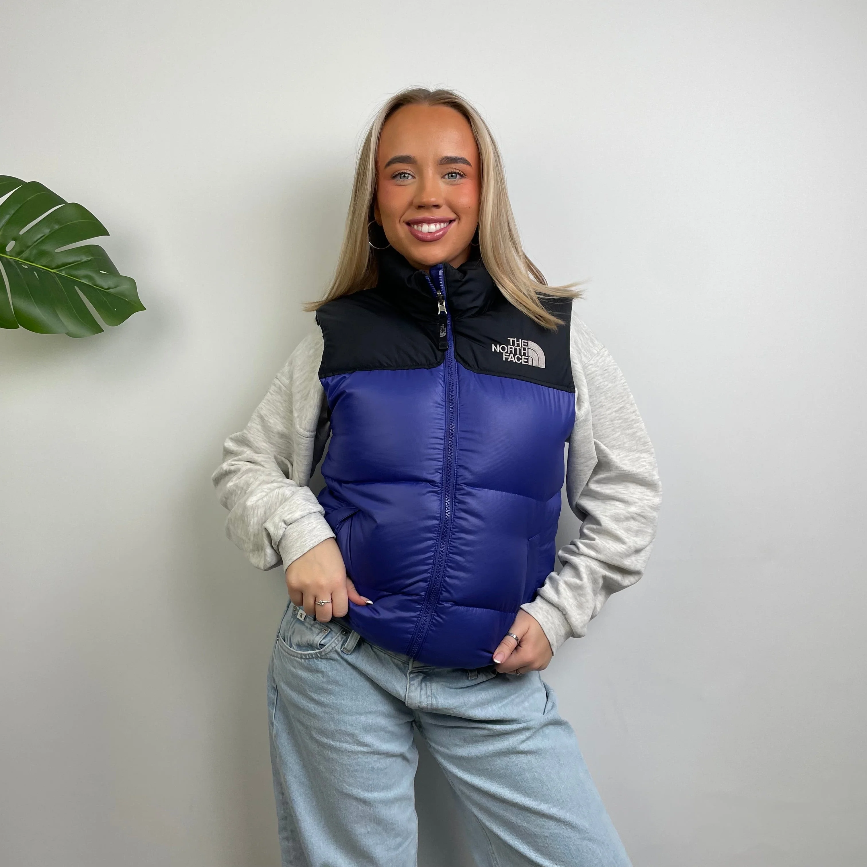 North Face RARE Blue Nuptse 700 Puffer Gilet (S) - Image 8