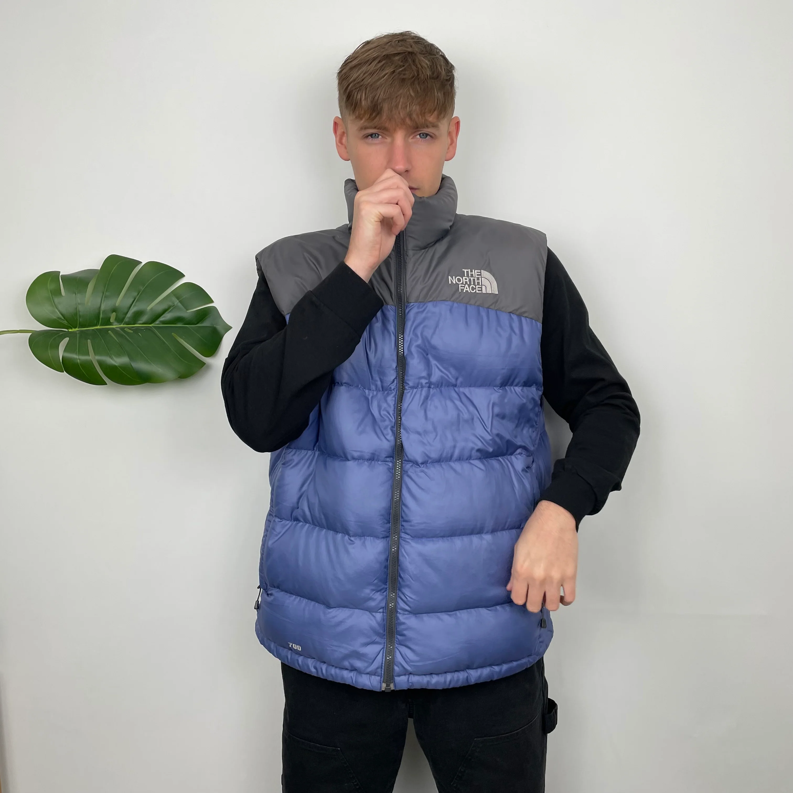 North Face RARE Blue Nuptse 700 Puffer Gilet (XL) - Image 4