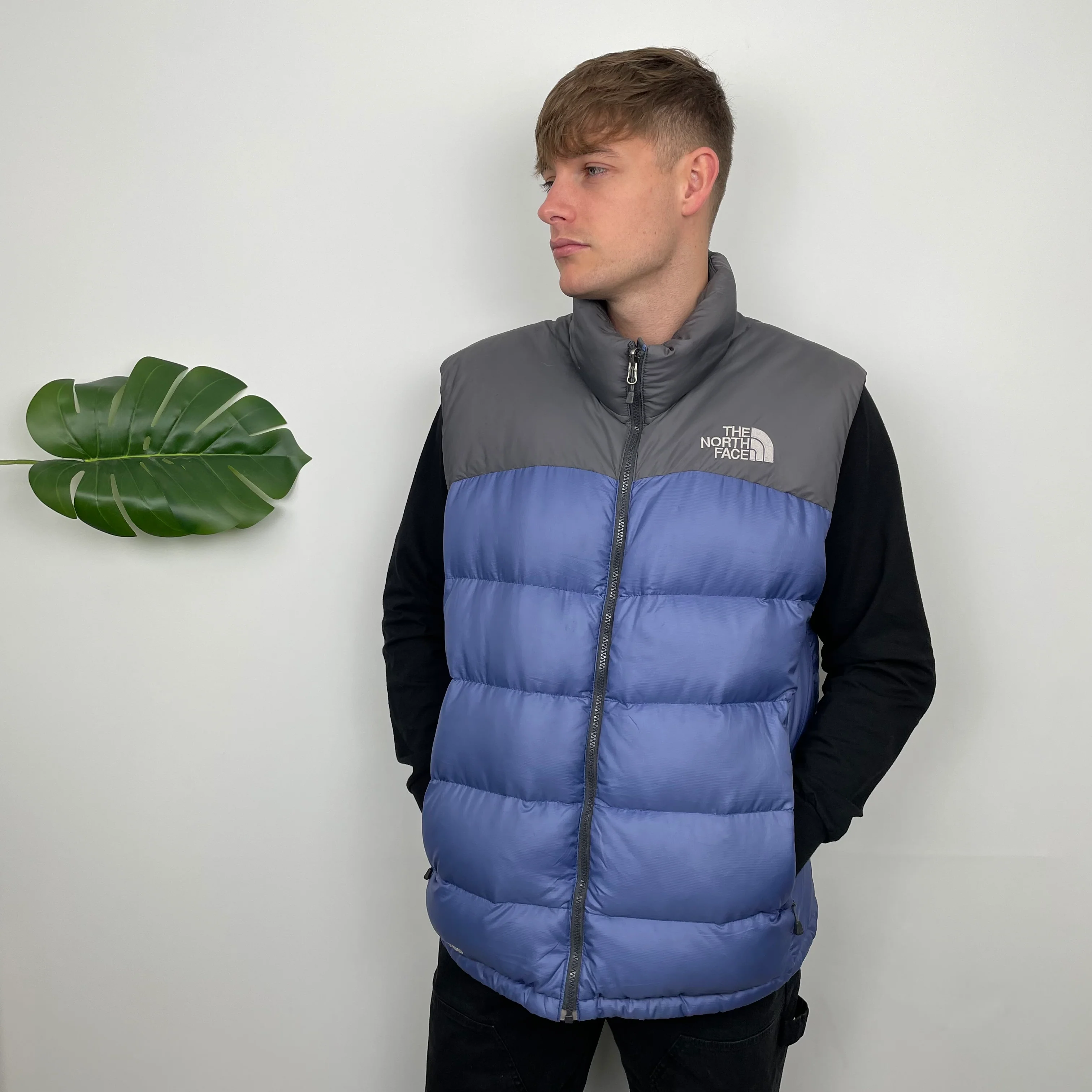 North Face RARE Blue Nuptse 700 Puffer Gilet (XL) - Image 7