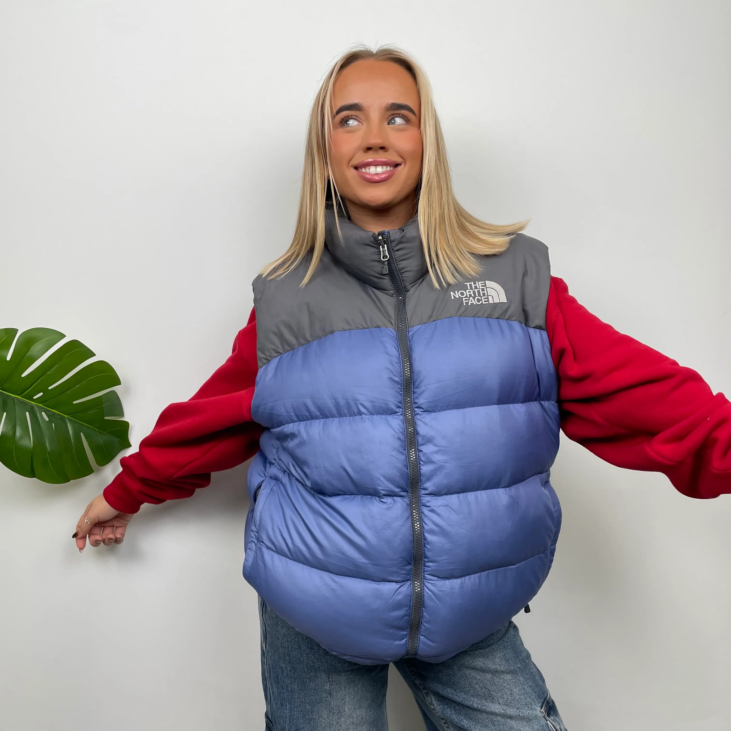 North Face RARE Blue Nuptse 700 Puffer Gilet (XL) - Image 7