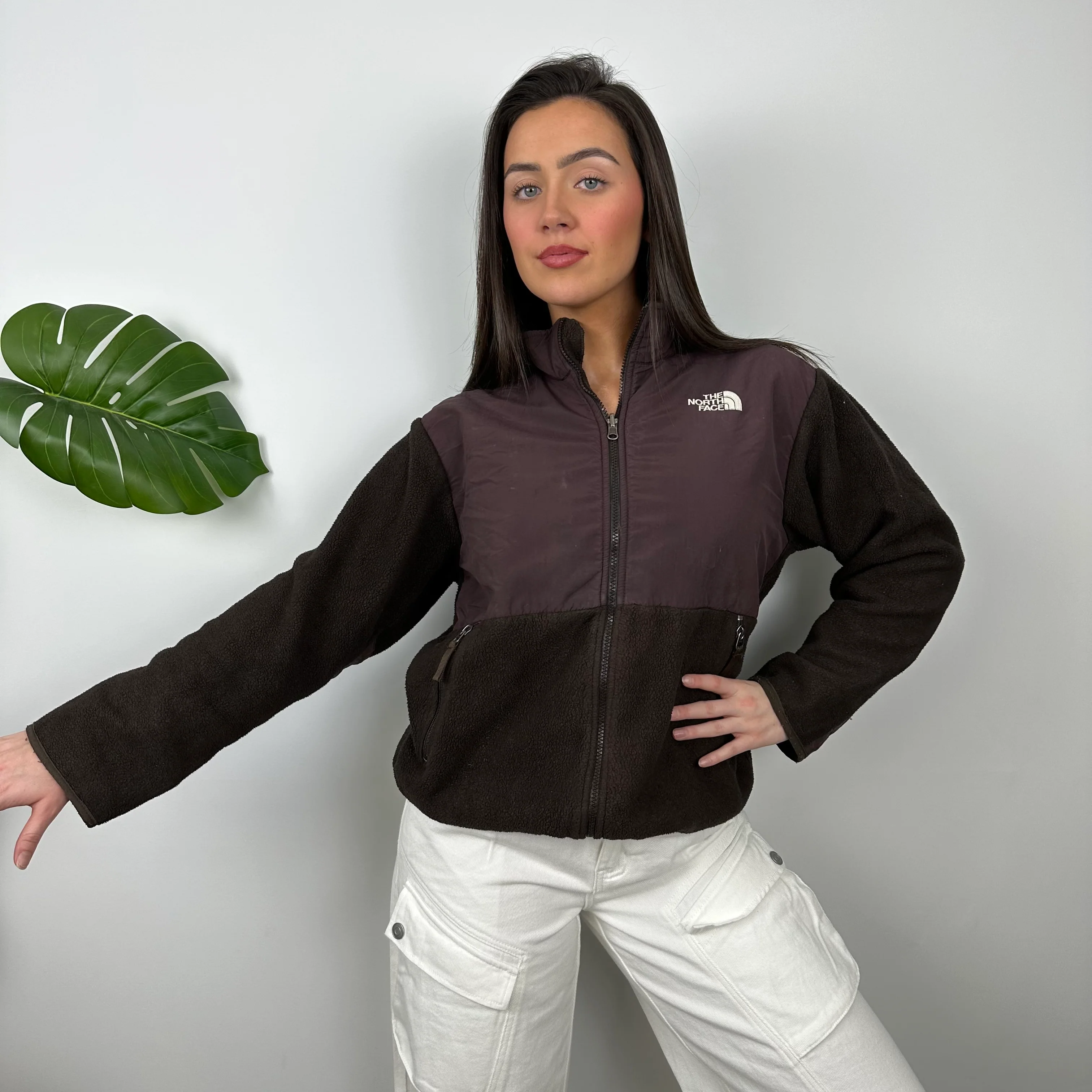 North Face RARE Chocolate Brown Denali Teddy Bear Fleece Zip Up Jacket (M) - Image 3