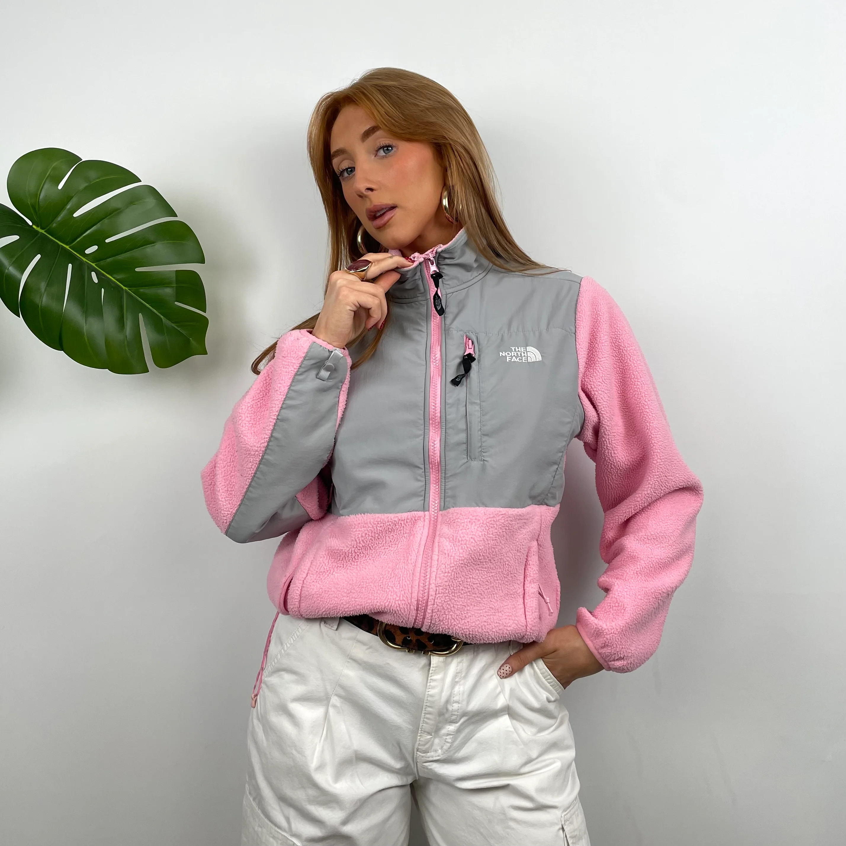 North Face RARE Pink Denali Teddy Bear Fleece Zip Up Jacket (S) - Image 2